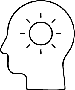 Geometric drawing of an outline square with sections divided by vertical, horizontal, and diagonal lines.