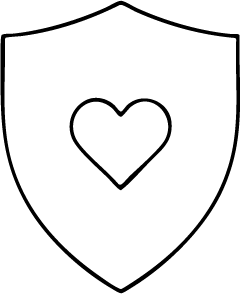 Geometric drawing of an outline square with sections divided by vertical, horizontal, and circle lines.