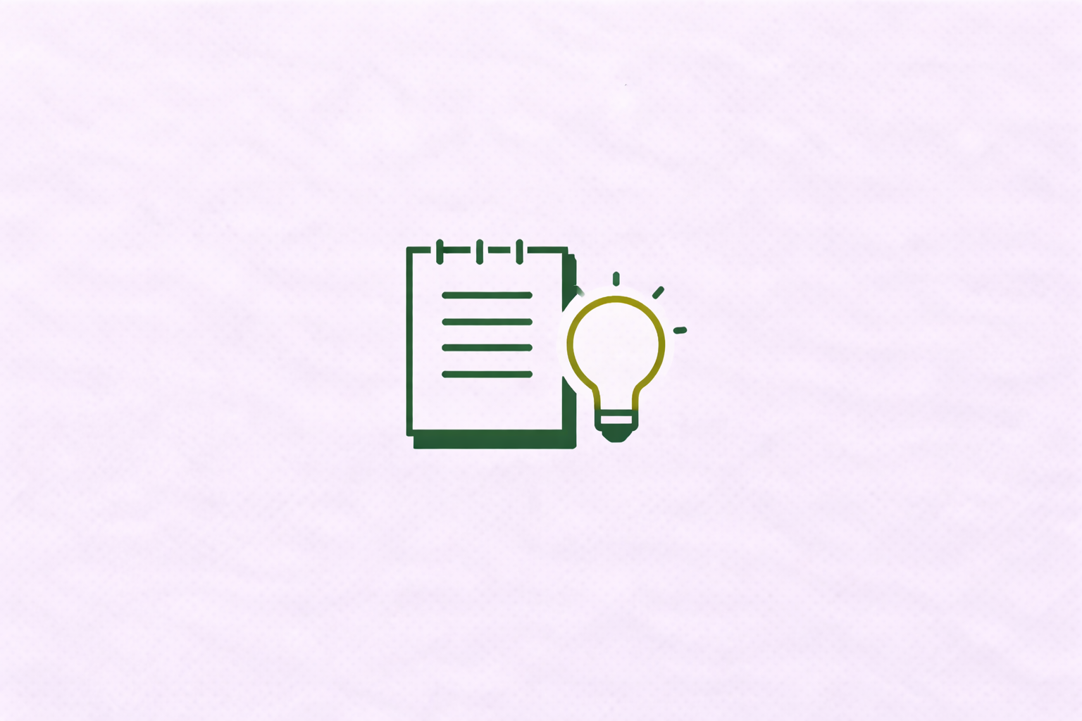 Outline of a notepad and a lightbulb.
