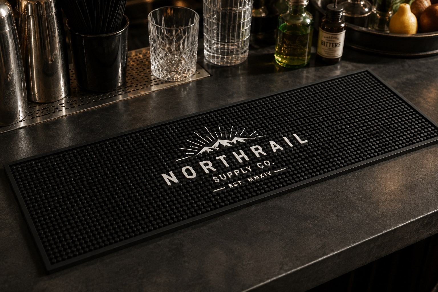 Tapis de bar personnalisé : la communication discrète qui travaille à chaque service