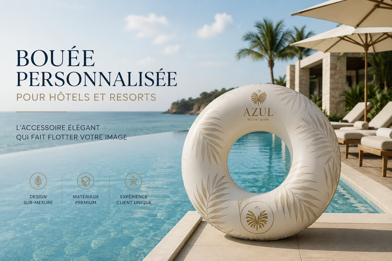 Bouée personnalisée pour hôtels et resorts : piscine, événements et cadeaux clients