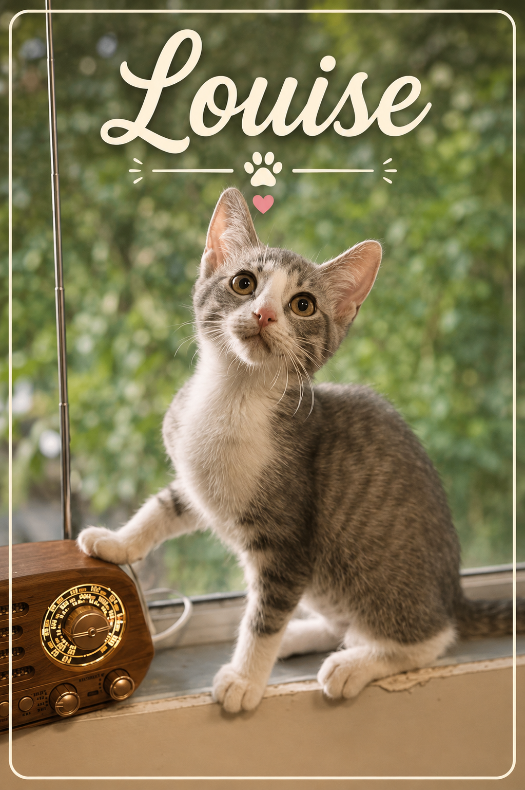 Meet Louise! Louise is the total package: sweet, cuddly, playful, and truly one of the best kittens you could ask for. She loves spending time with her people, whether that's curling up for snuggles or chasing after her favorite interactive toys.

Sh