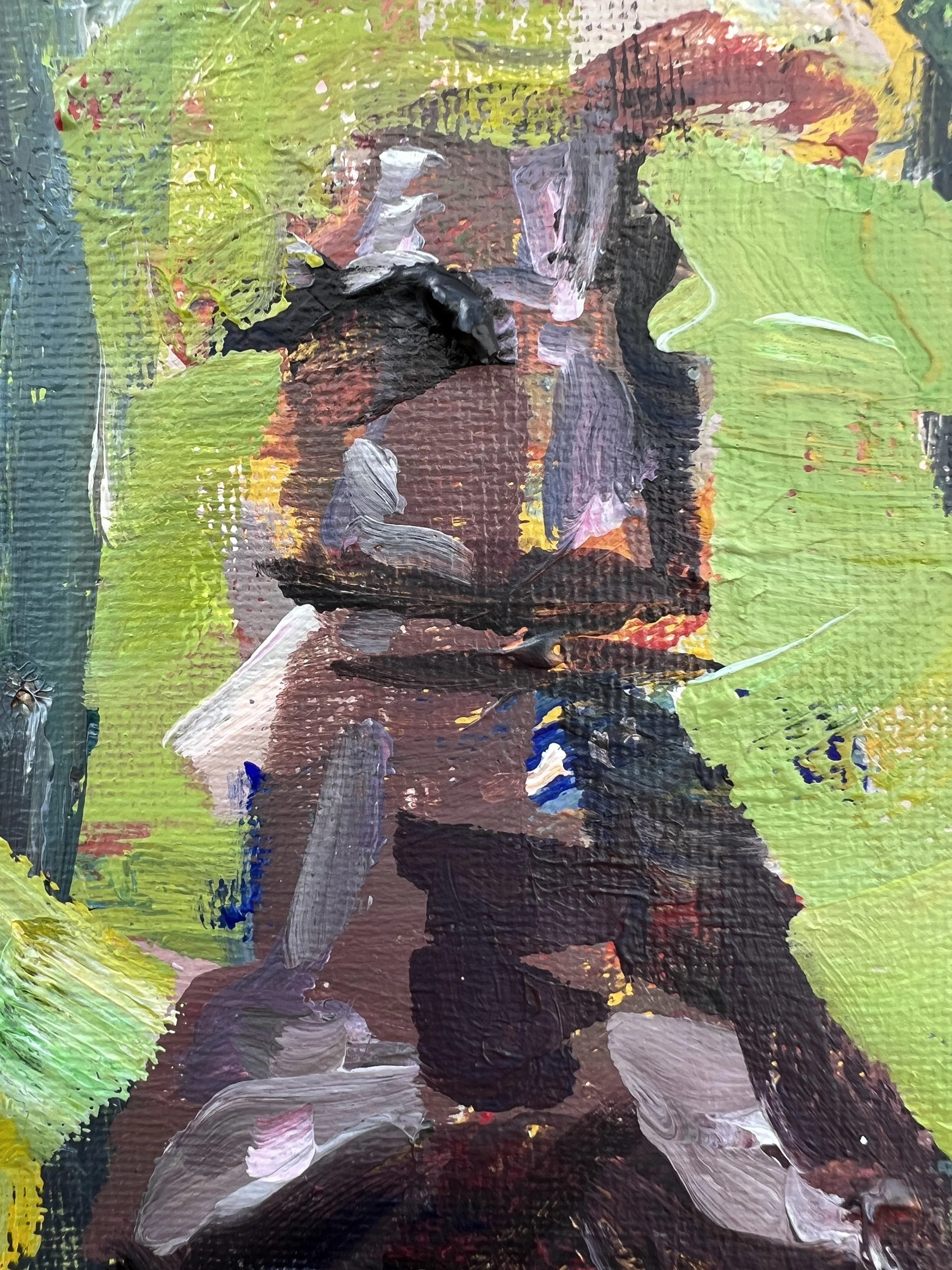Bold, expressive painting featuring a bottle of Hershey's chocolate syrup - close up 2