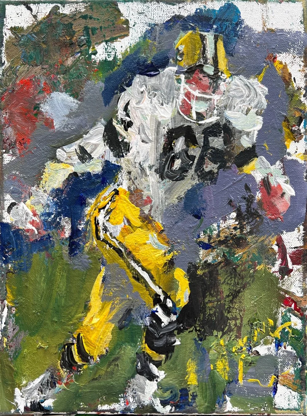 Loose and expressive painting of Green Bay Packers legend Ray Nitschke