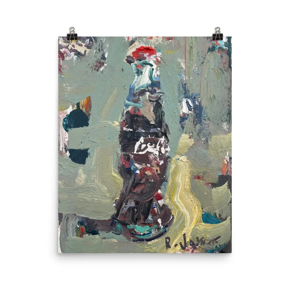 Coca-cola bottle print loose kitchen decor hanging from paper clips