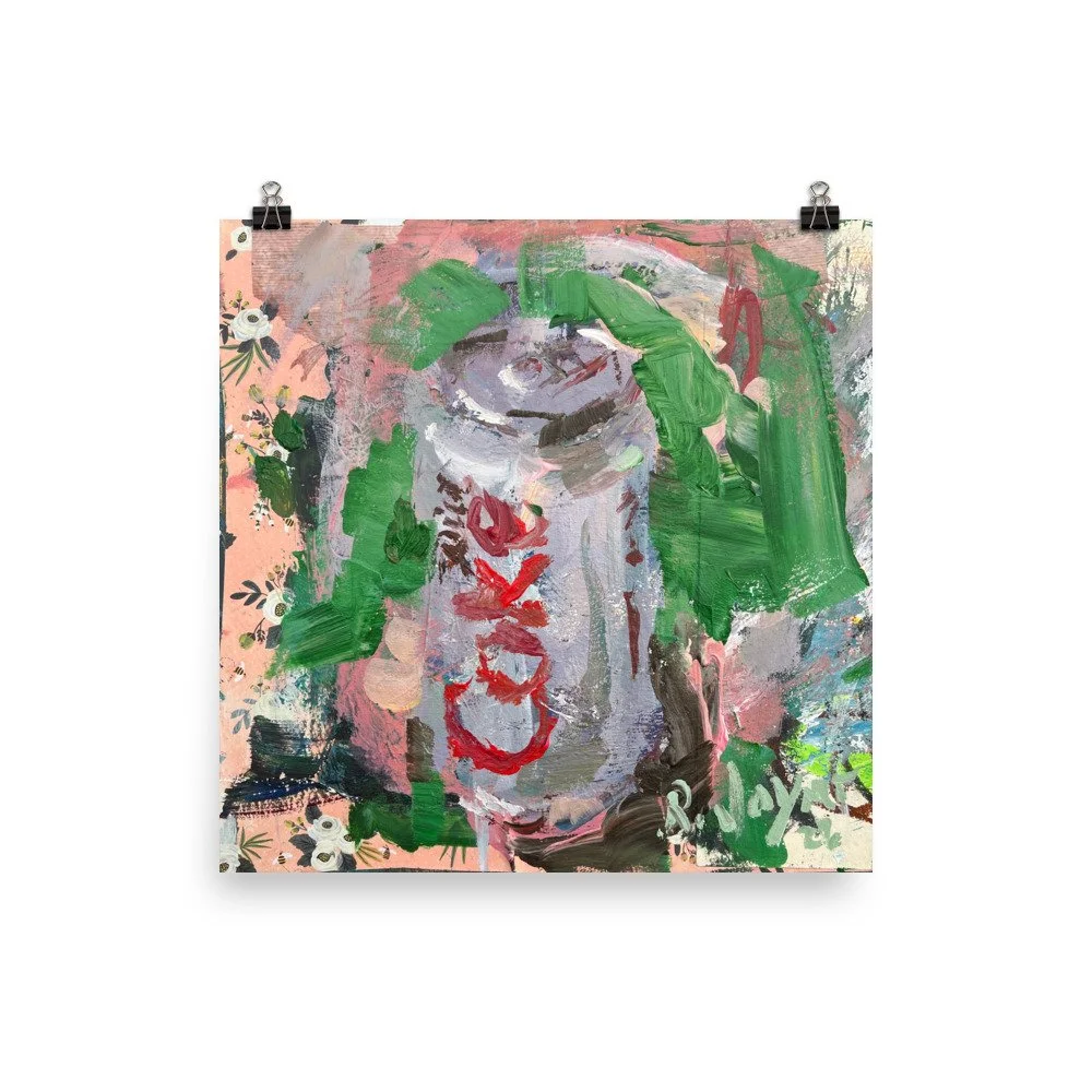 Diet Coke can print hanging from clip