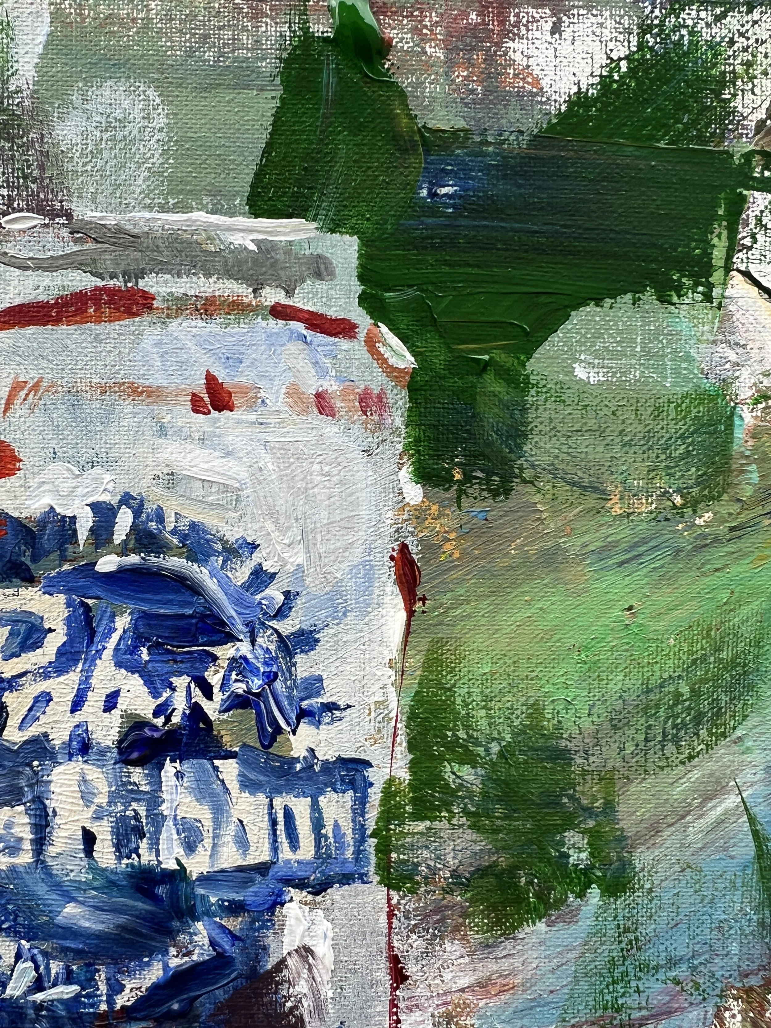 Bold expressive painting of Pabst Blue Ribbon close-up 2