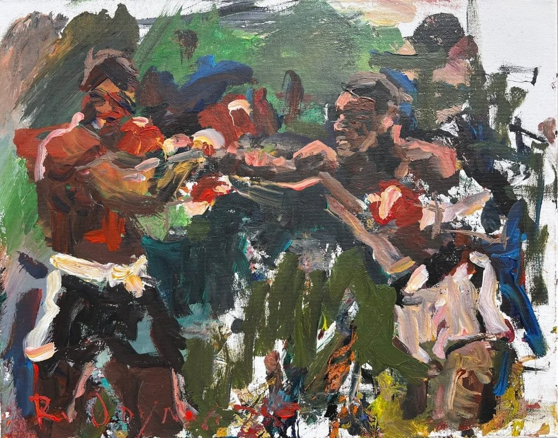 Impressionistic boxing artwork - acrylic on canvas - George Foreman