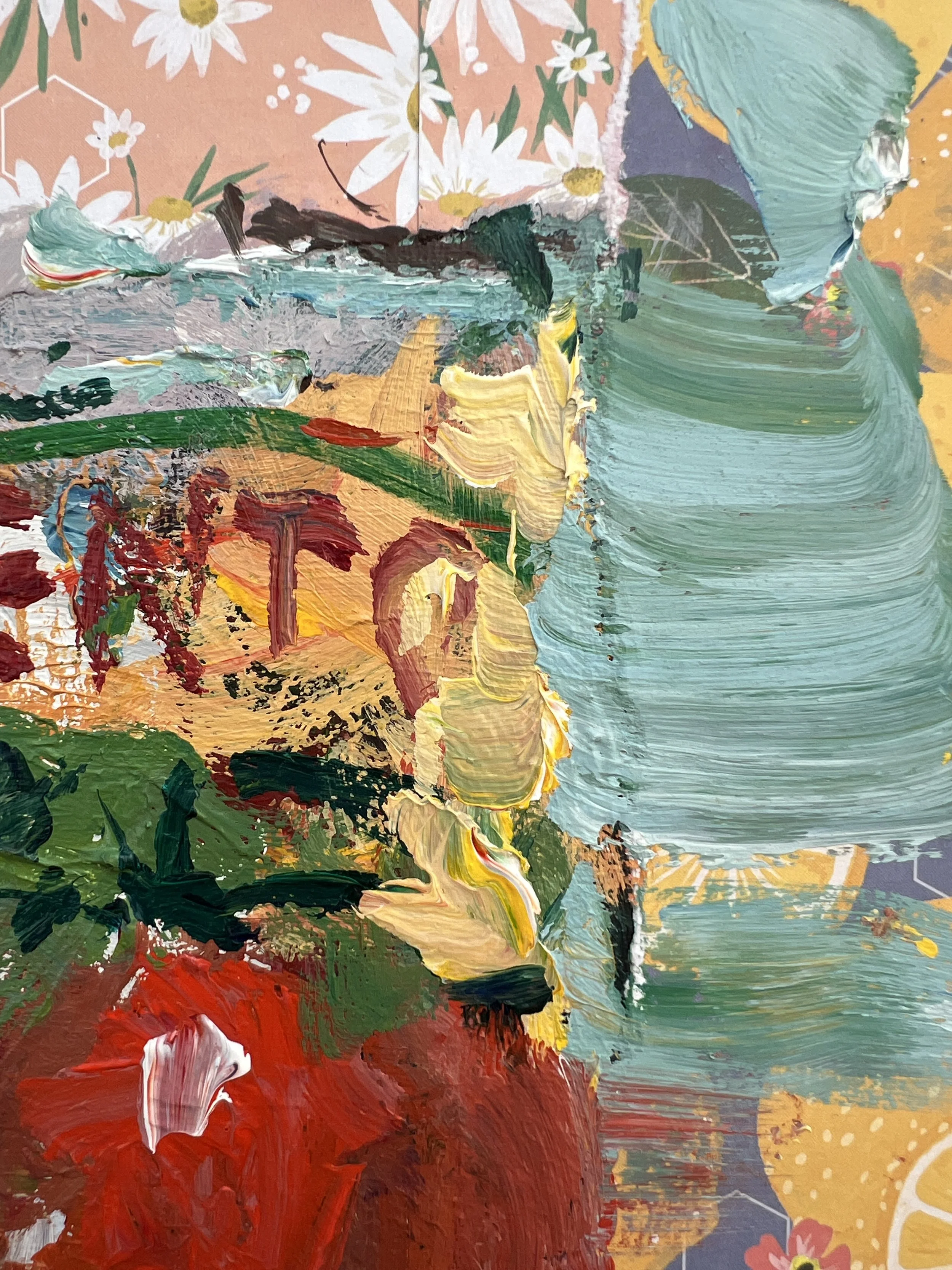 Close-up of Loose expressive original painting of a Cento tomato paste can