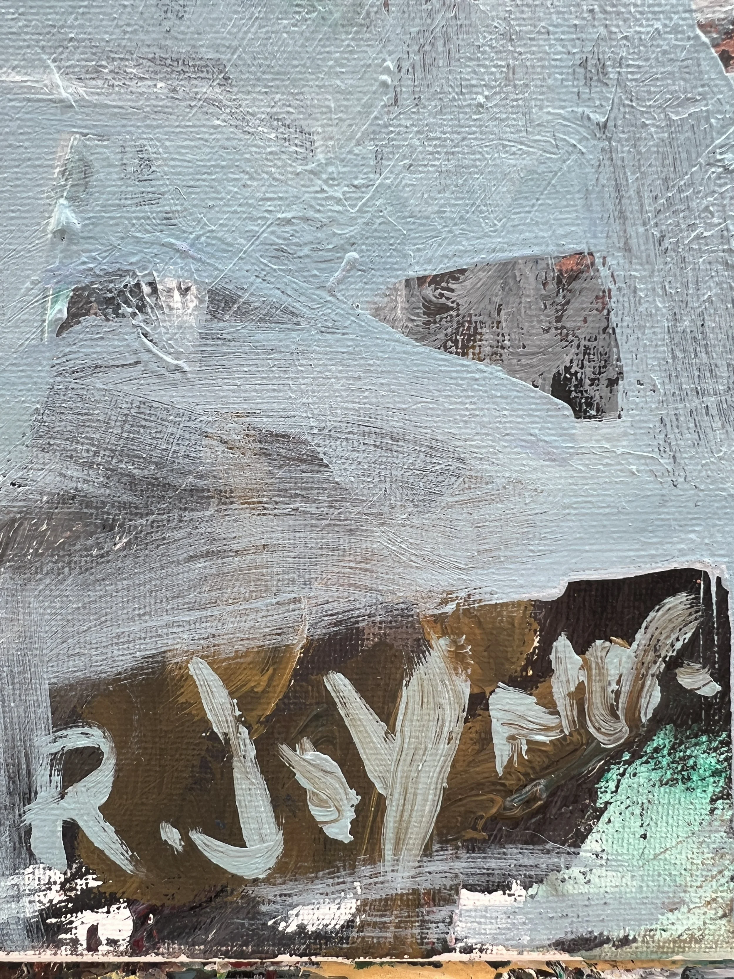 Detail view of Loose expressive original painting of Hershey's chocolate bar