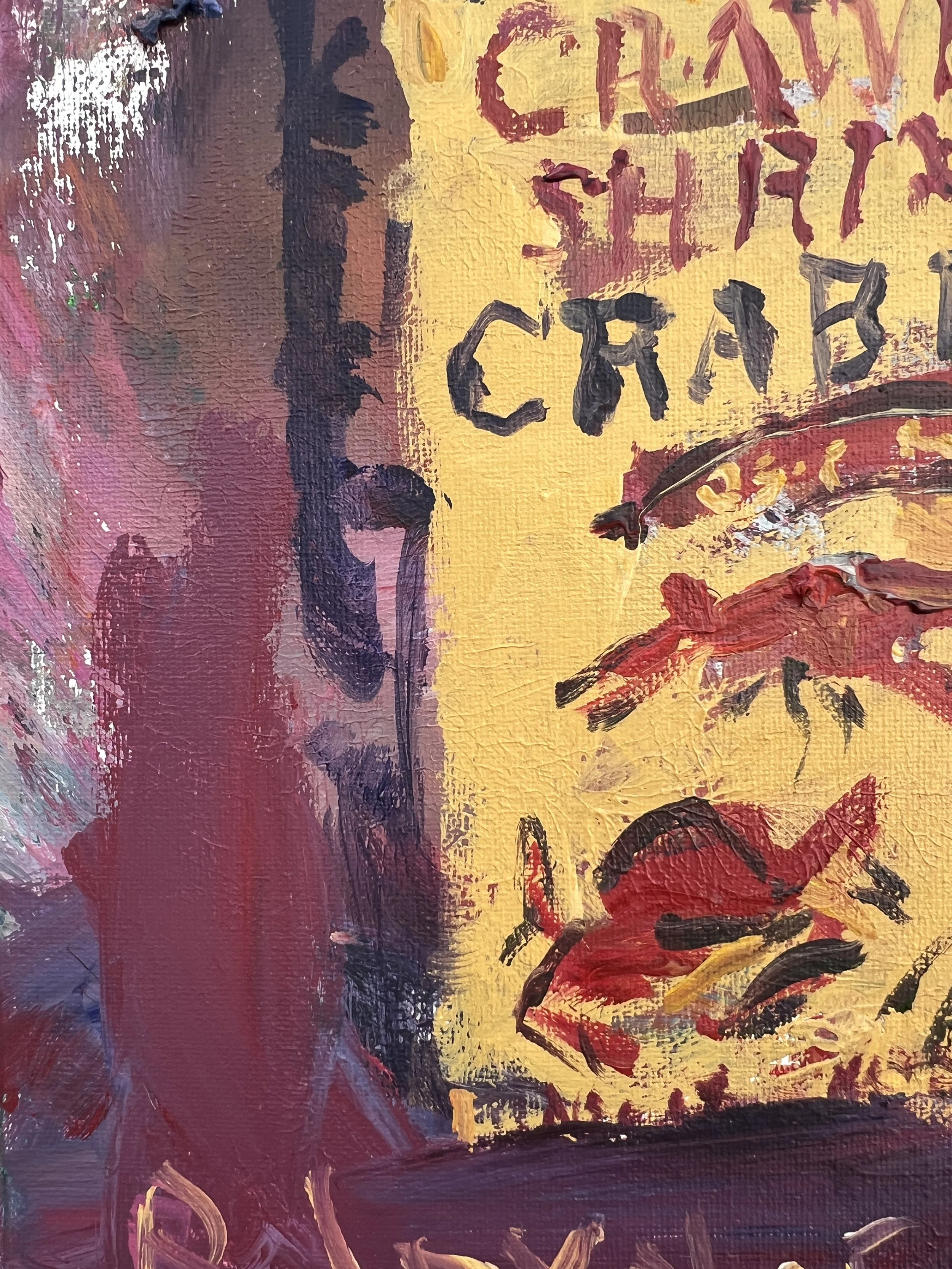 Bold, vibrant still life featuring a box of Zatarain's Crawfish, Shrimp & Crab Boil seasoning painting close up 4