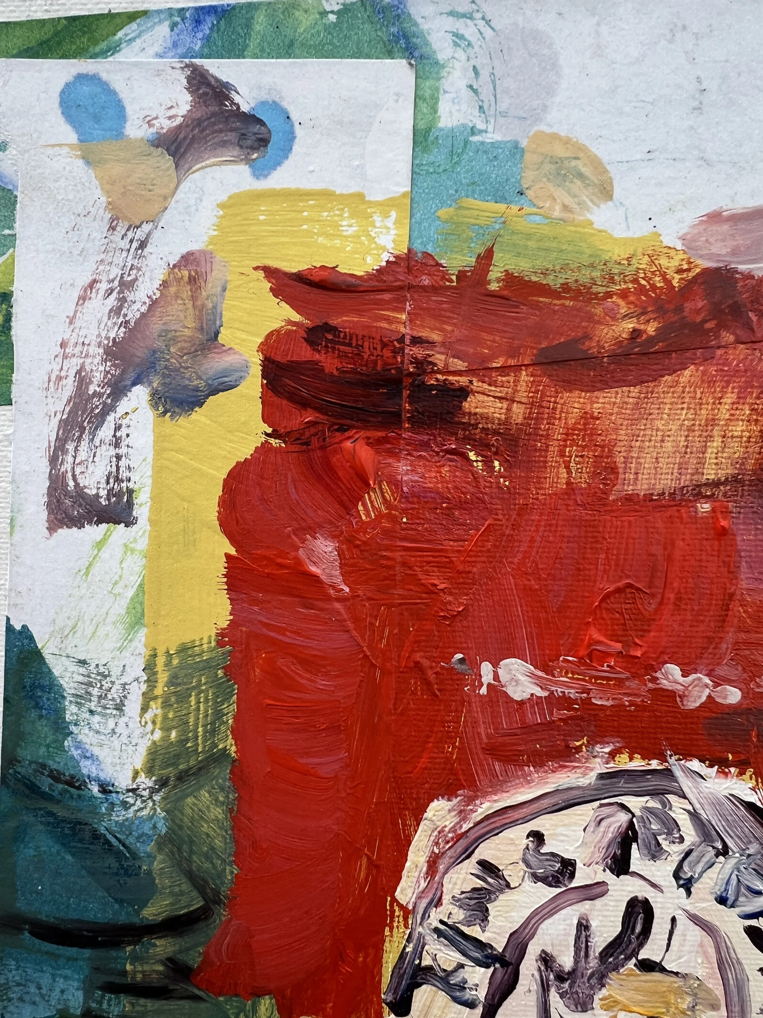 Detail view of Bold expressive original painting of a King Arthur All Purpose Flour bag