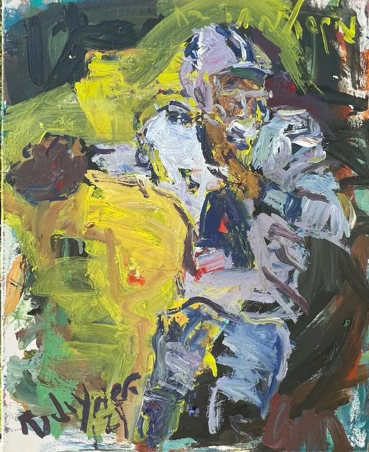 Impressionistic NFL painting of Dallas Cowboys quarterback Dak Prescott