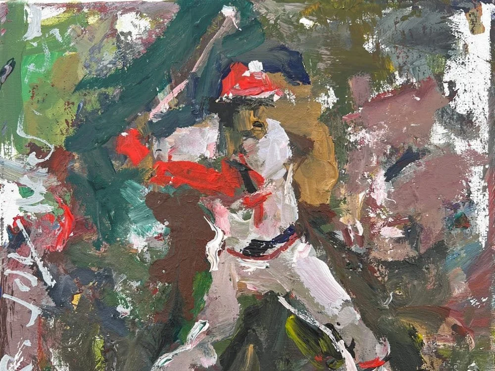 Abstract Acrylic painting of Cardinals Baseball Legends
