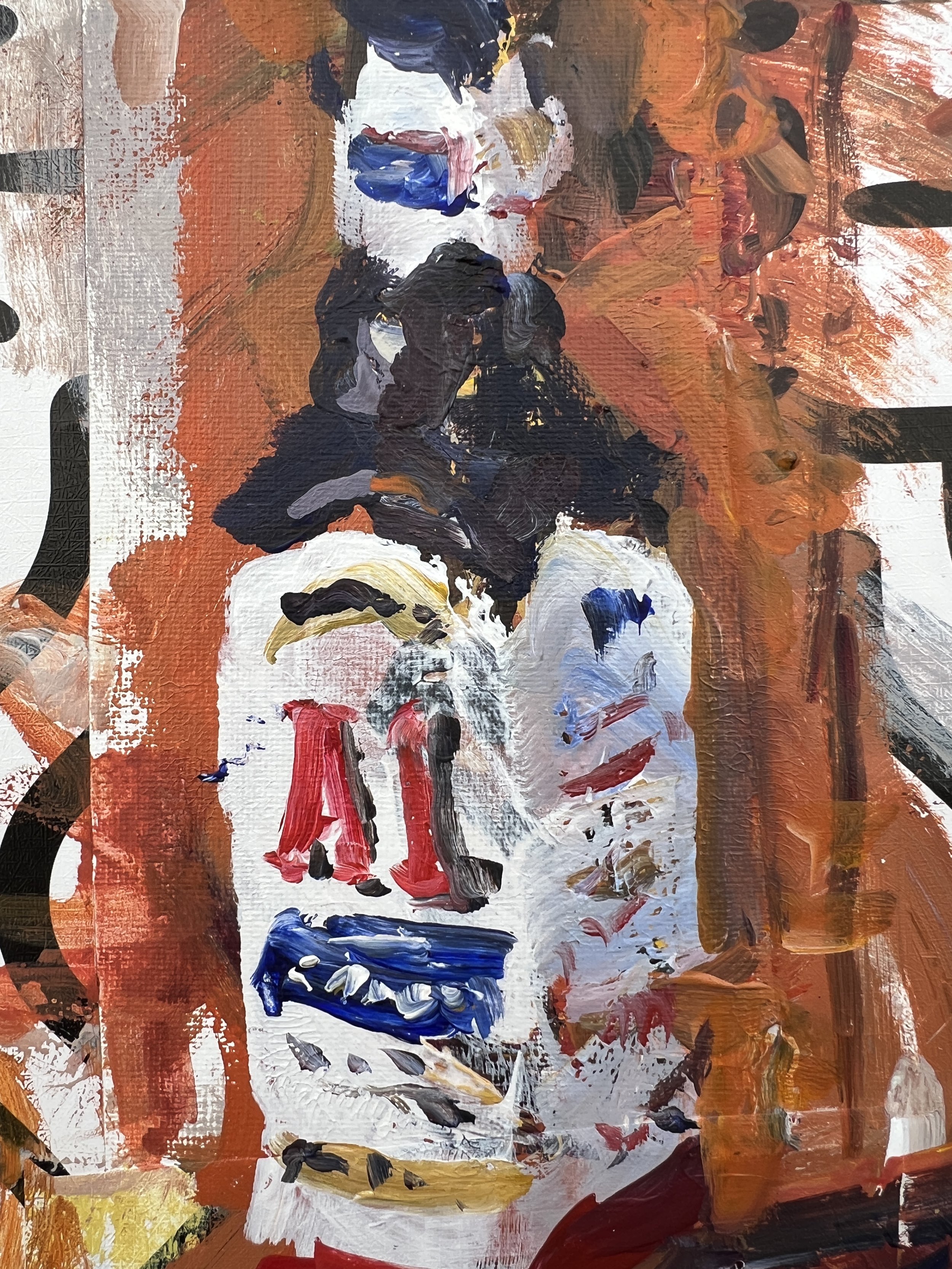 Close-up of Bold expressive painting of A1 Steak Sauce bottle