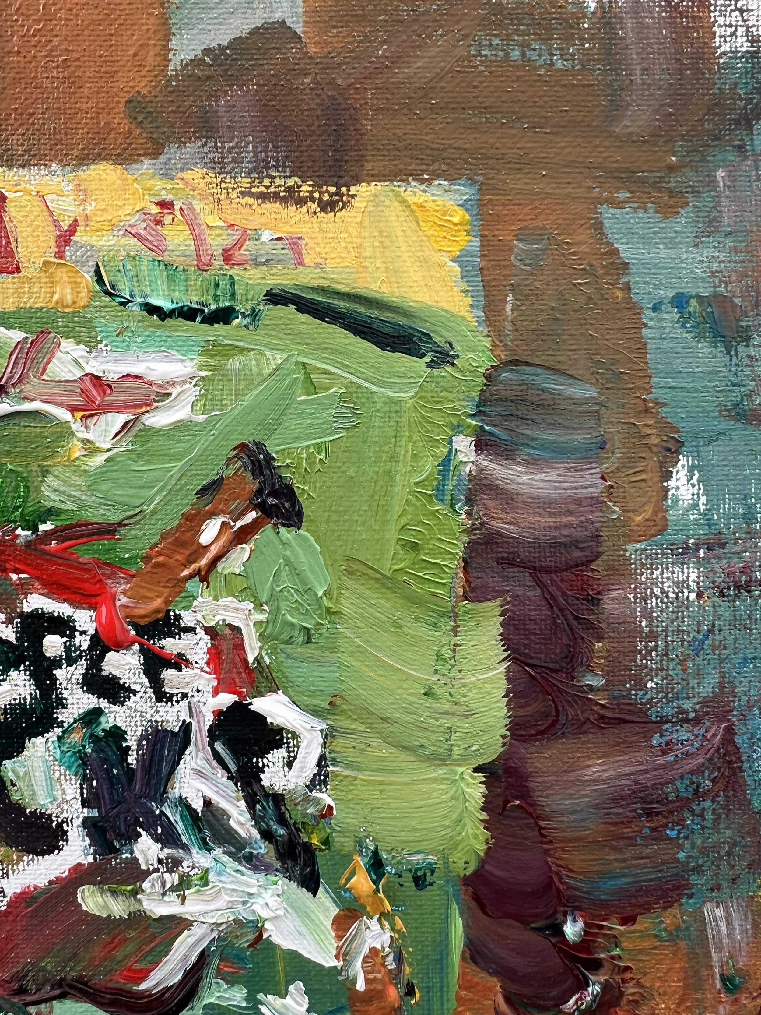 Bold expressive painting of Apple Jacks cereal box close up 2