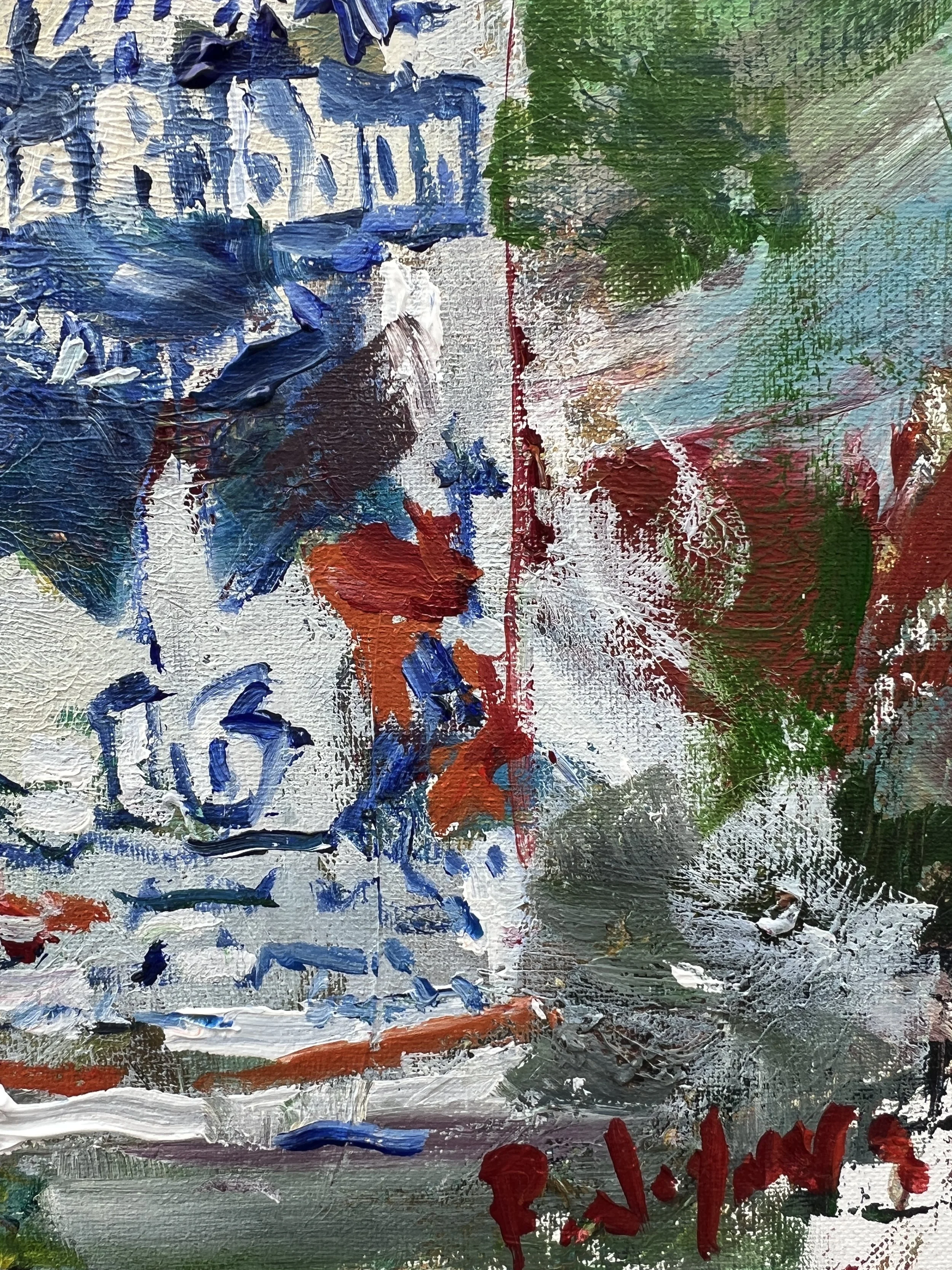 Bold expressive painting of Pabst Blue Ribbon close-up 5
