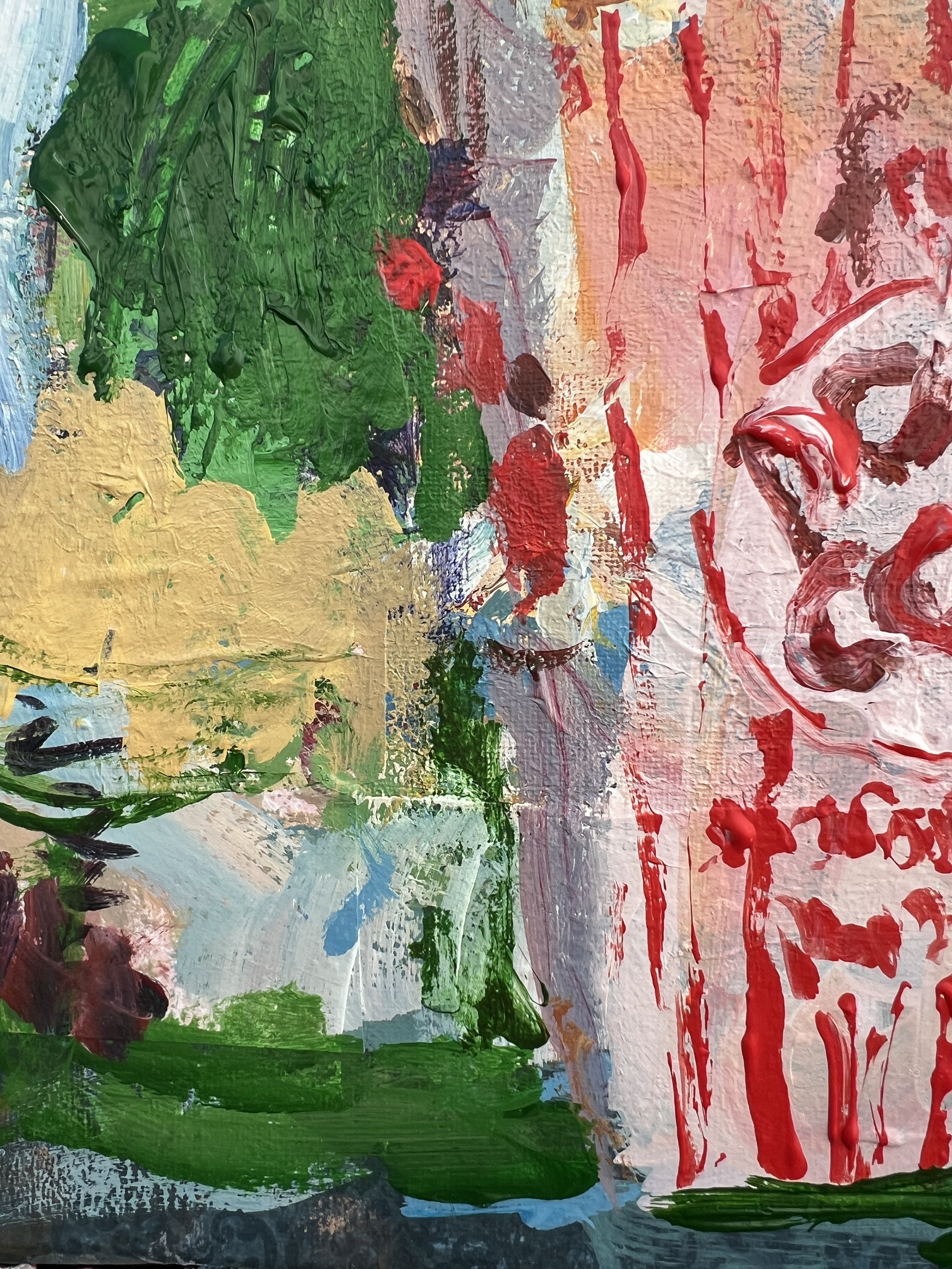 Original mixed media painting of box of popcorn - detail image 4