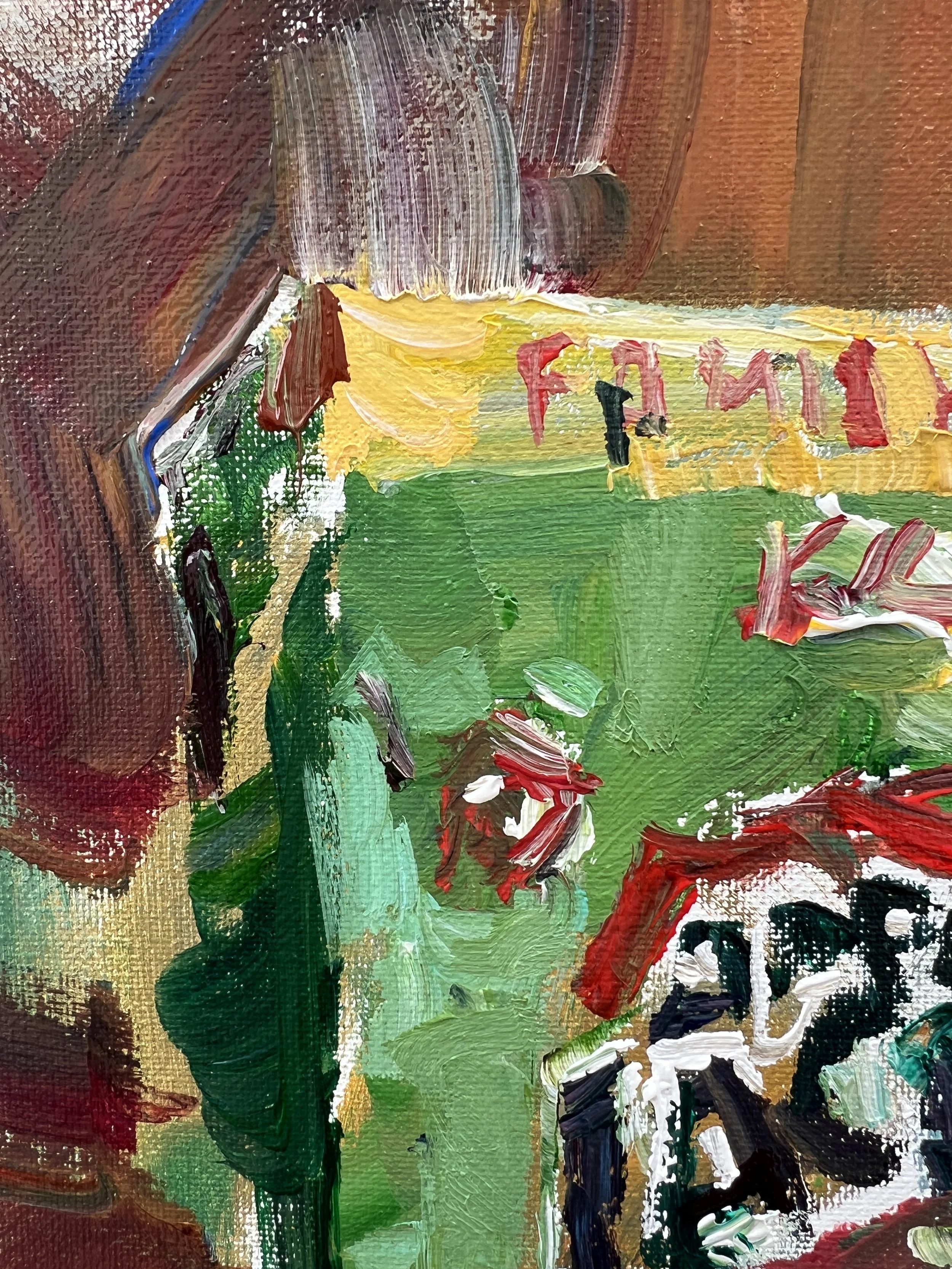 Bold expressive painting of Apple Jacks cereal box close up 1