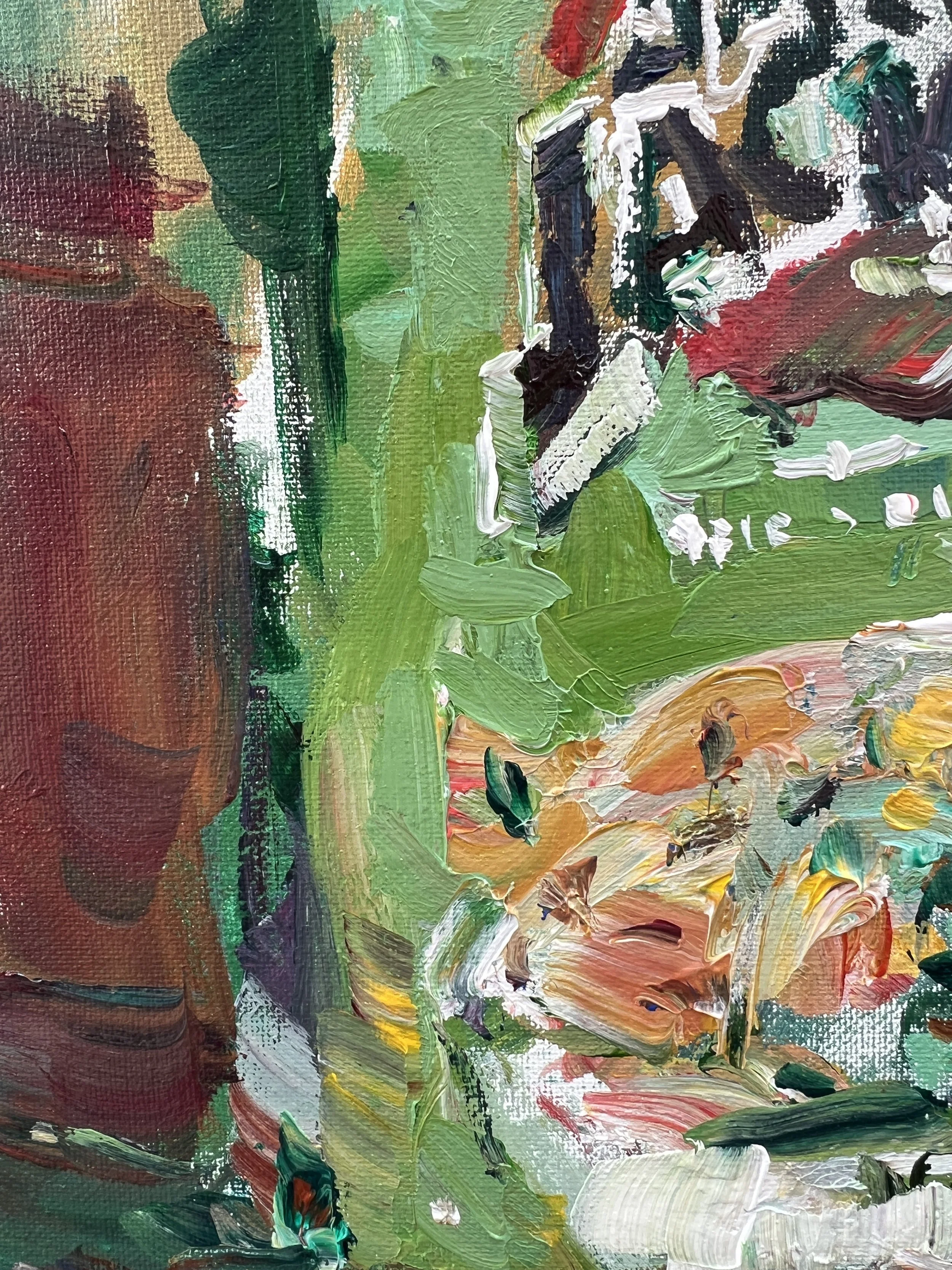 Bold expressive painting of Apple Jacks cereal box close up 4