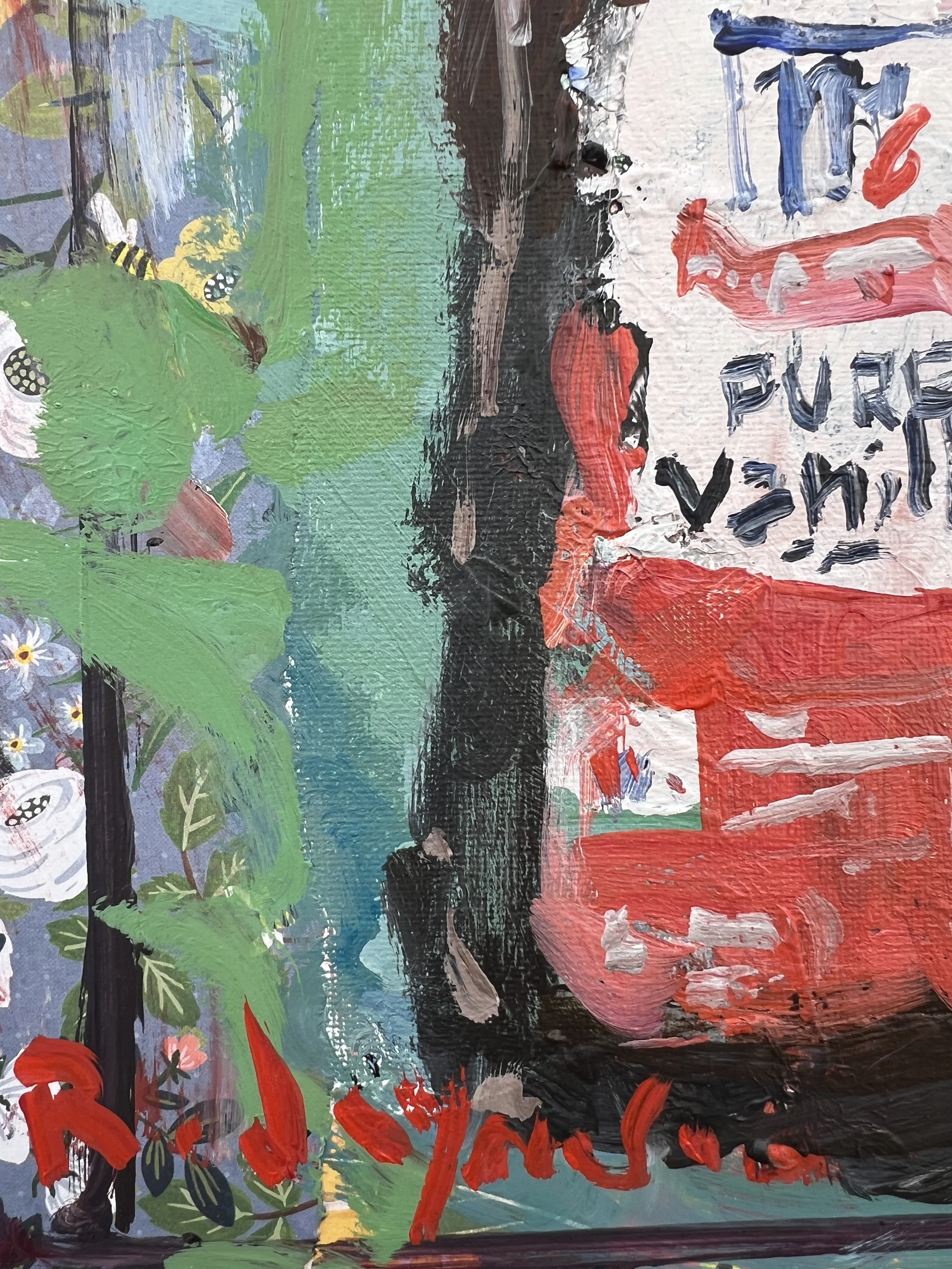 Close-up of McCormick Pure Vanilla Extract brown bottle original painting