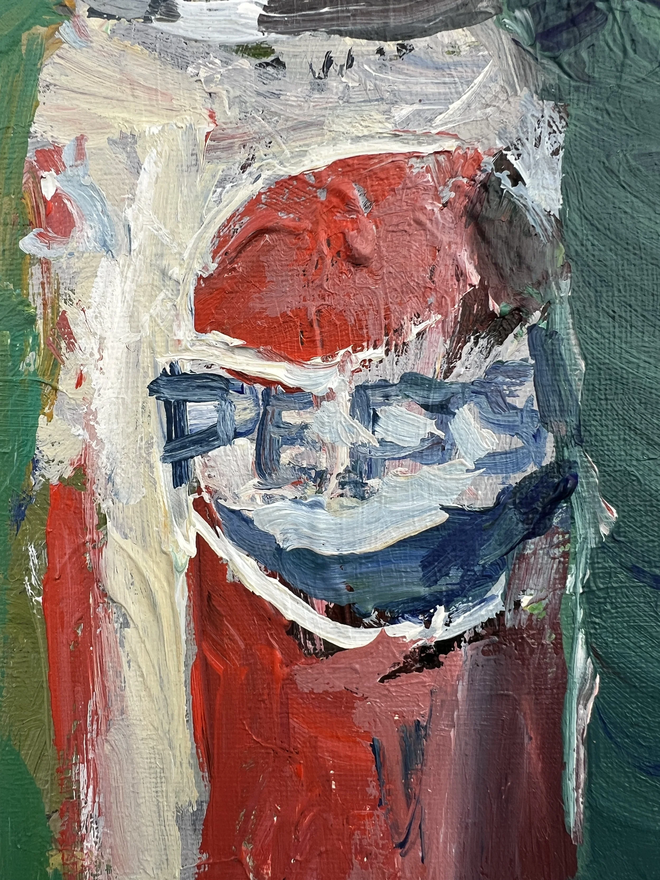Close-up Loose expressive acrylic painting of a Pepsi Cola can