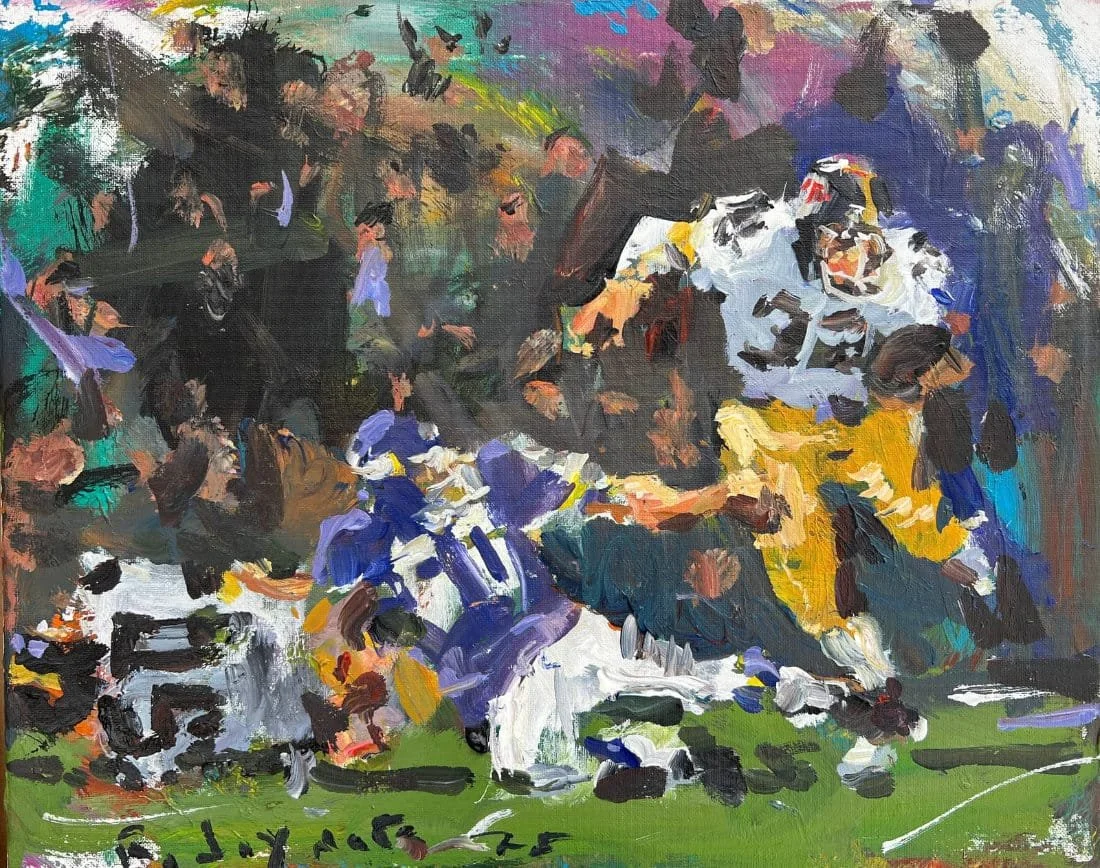 Original Expressive Style Franco Harris Painting by Robert Joyner