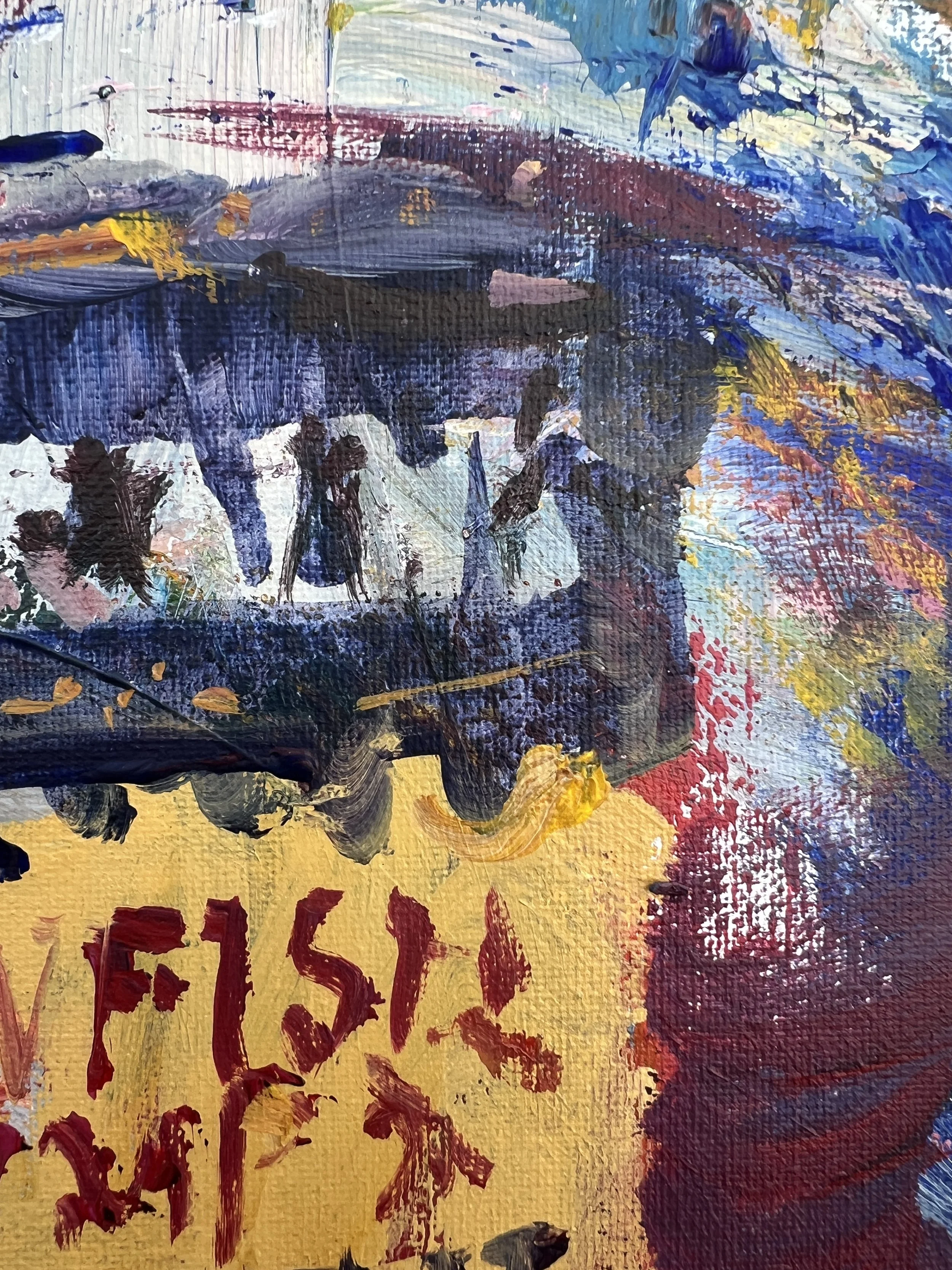 Bold, vibrant still life featuring a box of Zatarain's Crawfish, Shrimp & Crab Boil seasoning painting close up 2