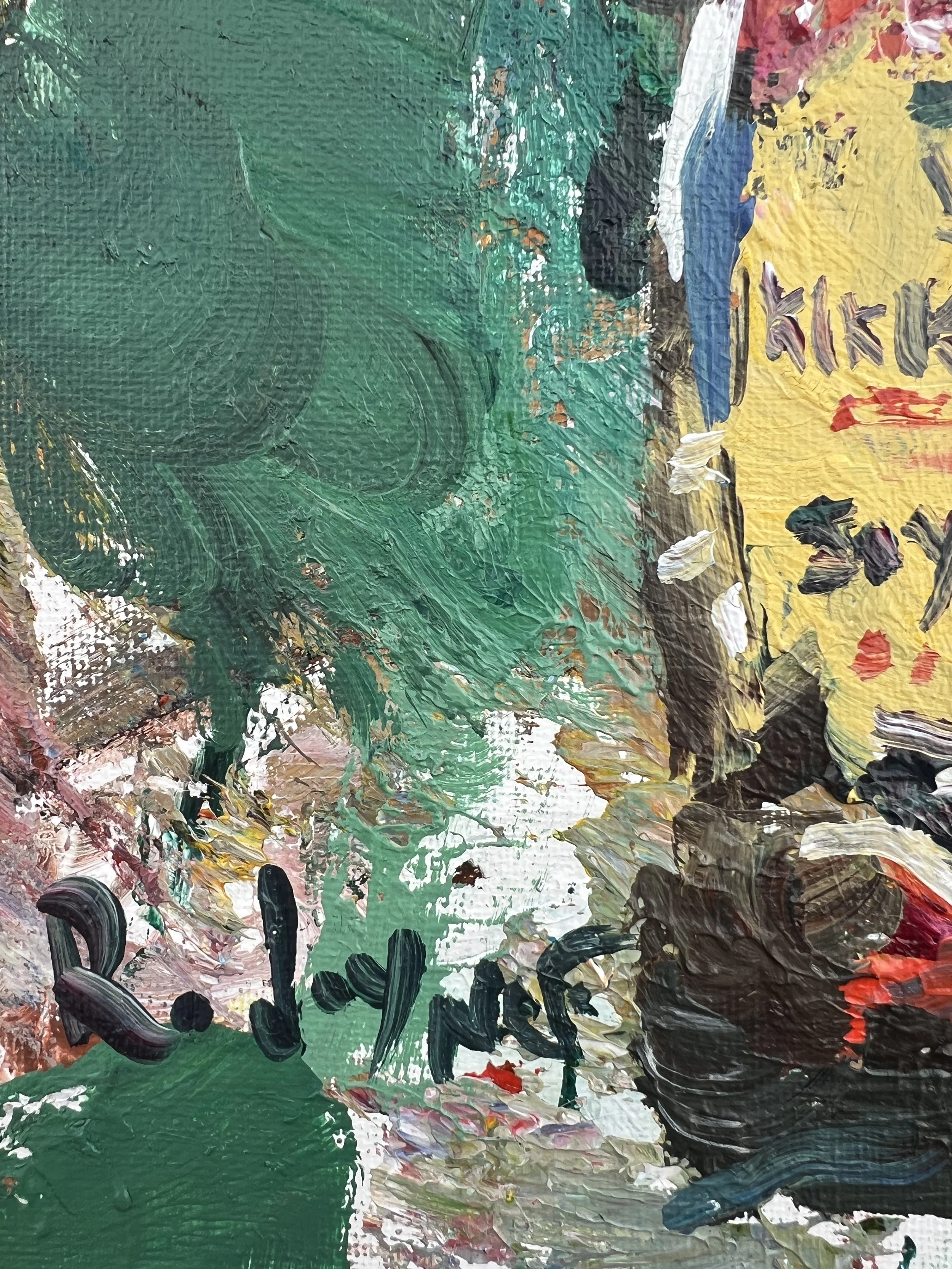 Brushwork detail of Loose expressive original painting of Kikkoman soy sauce bottle