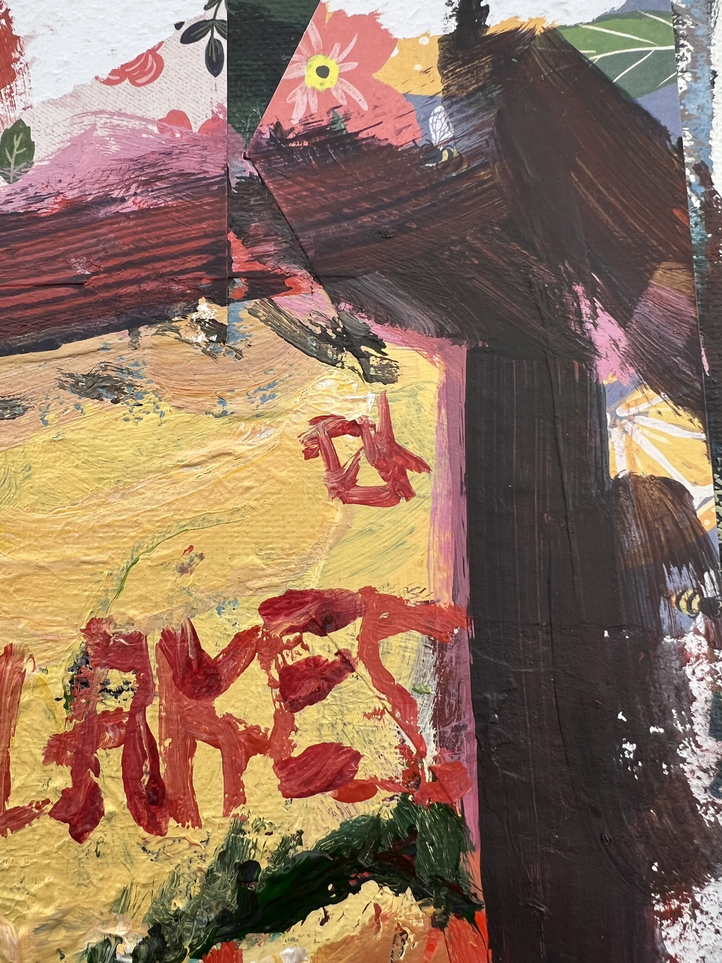 Brushwork detail of Loose expressive painting of Land O'Lakes butter