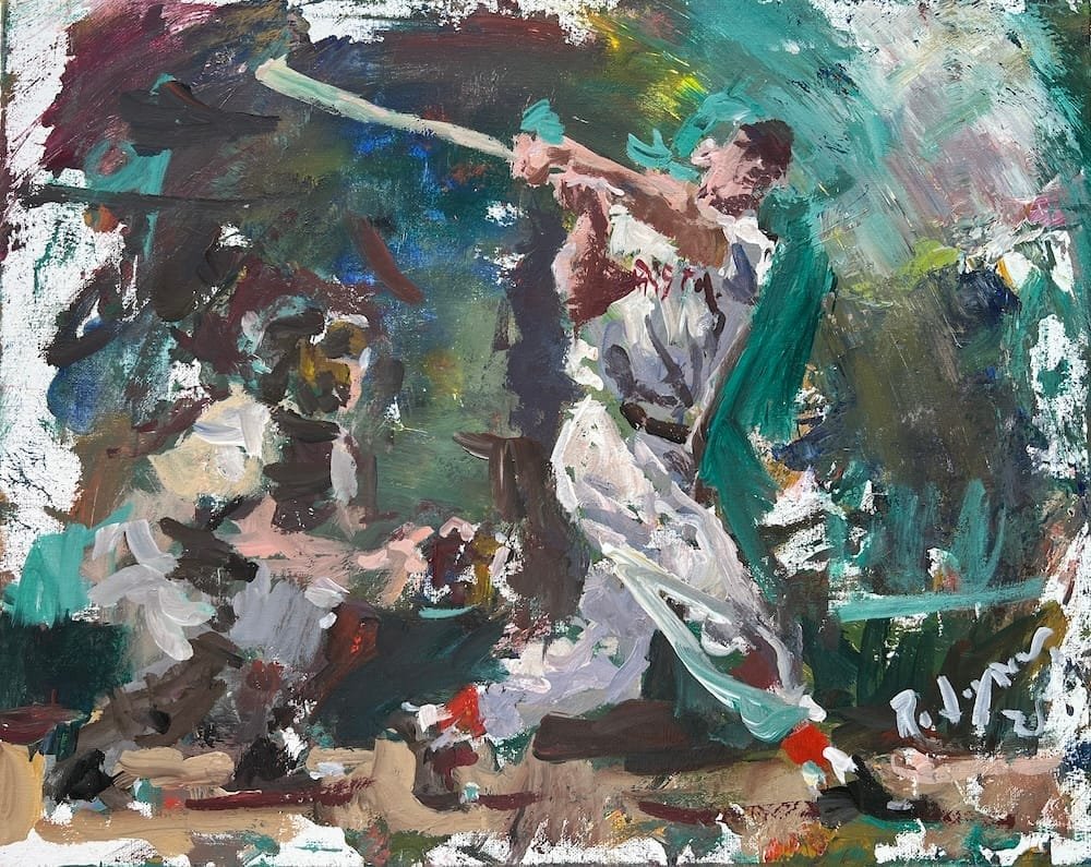 Original Painting of Boston Red Sox Legend Ted Williams