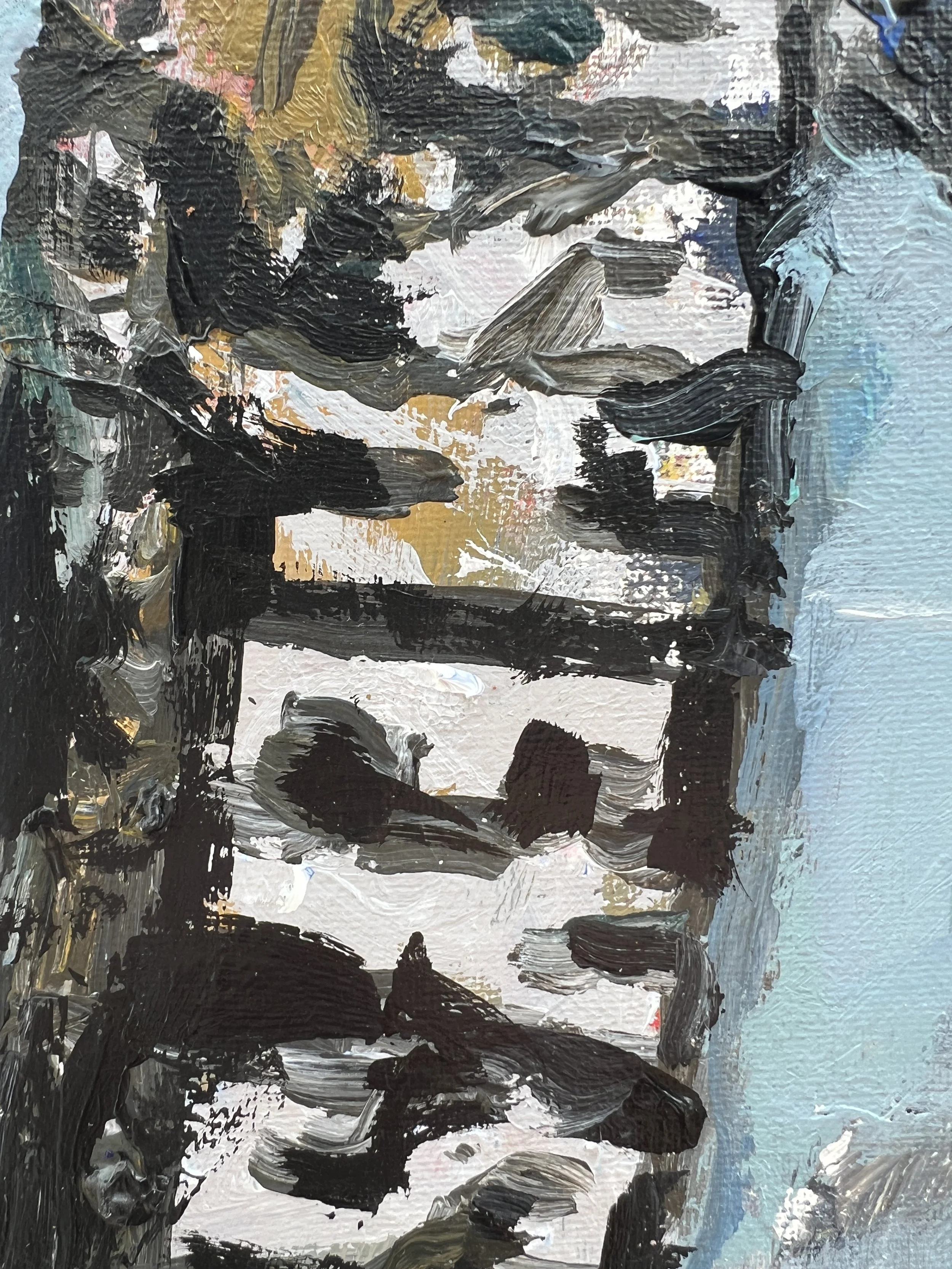 Texture detail of Loose expressive original painting of Hershey's chocolate bar