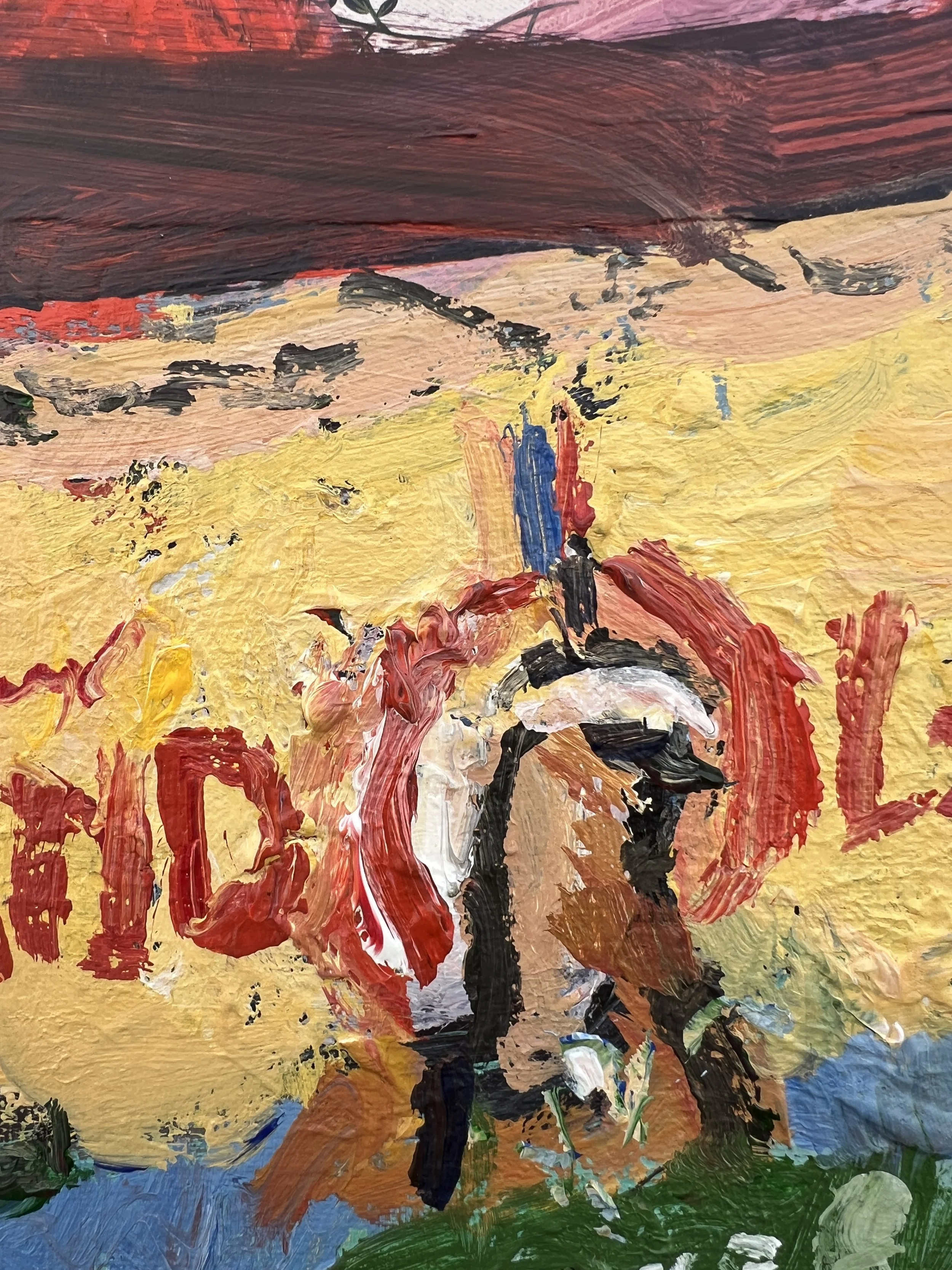 Close-up of Loose expressive painting of Land O'Lakes butter
