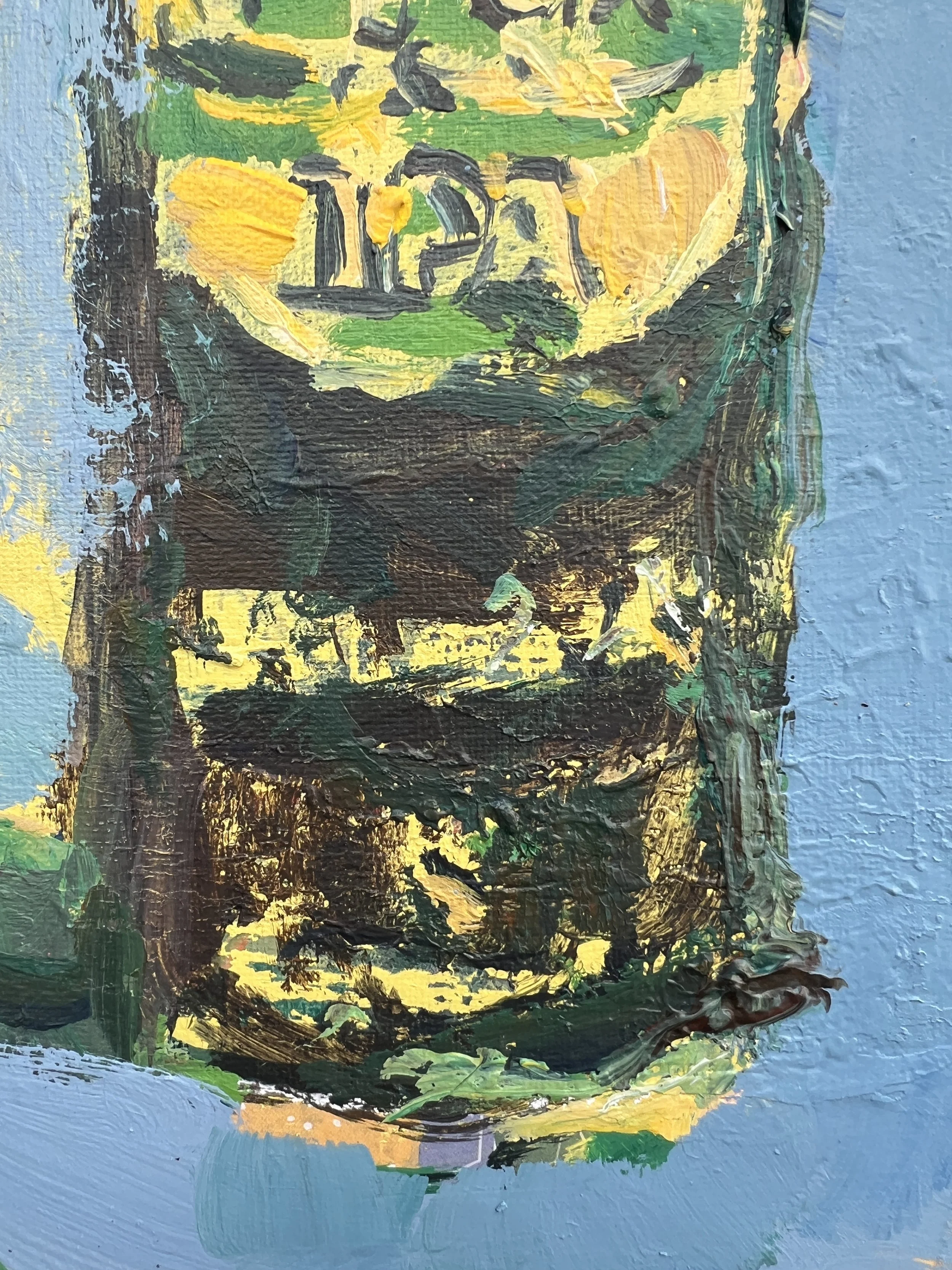 Brushwork detail of Bold expressive painting of Great Return IPA craft beer can