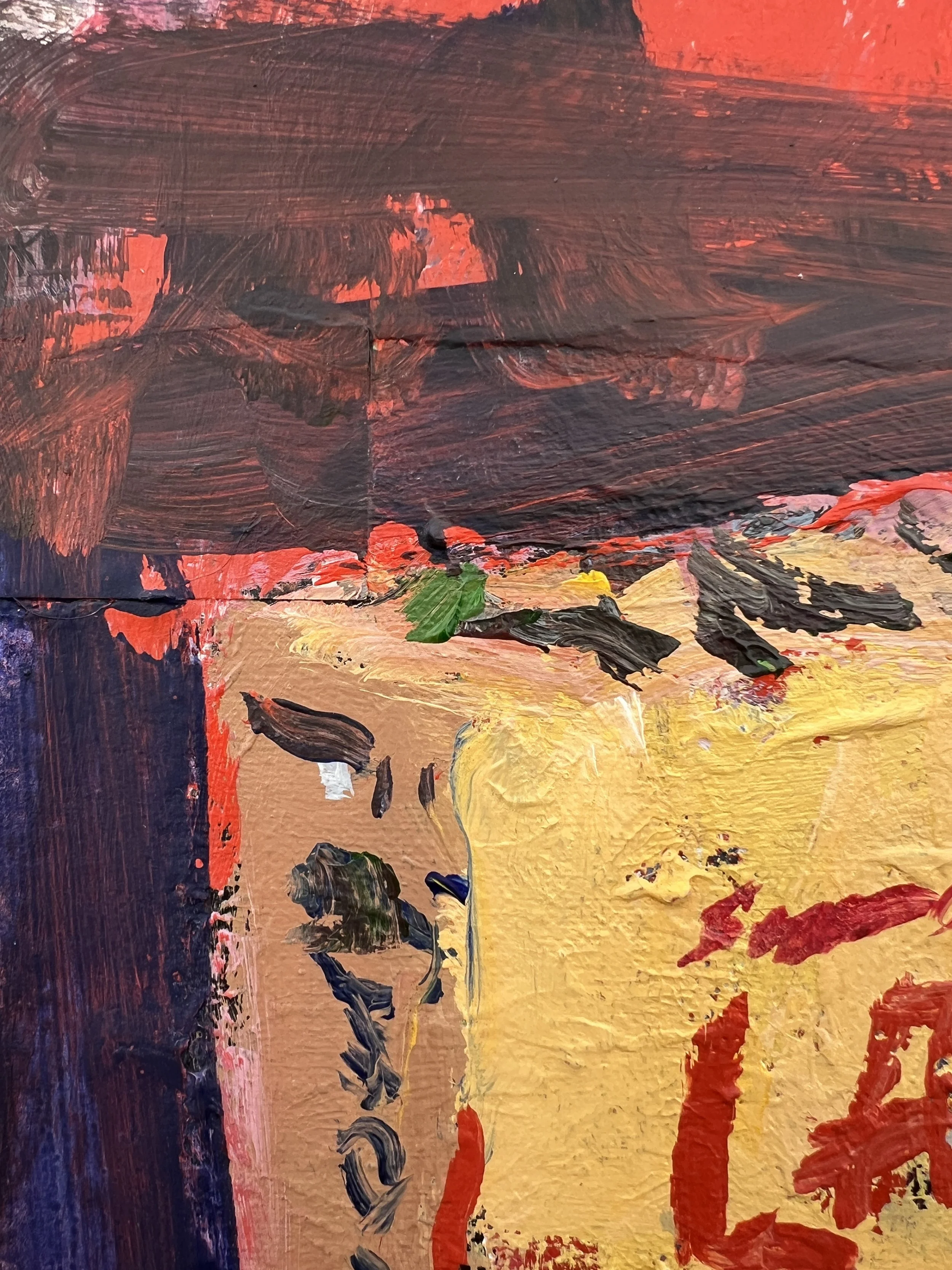 Detail view of Loose expressive painting of Land O'Lakes butter