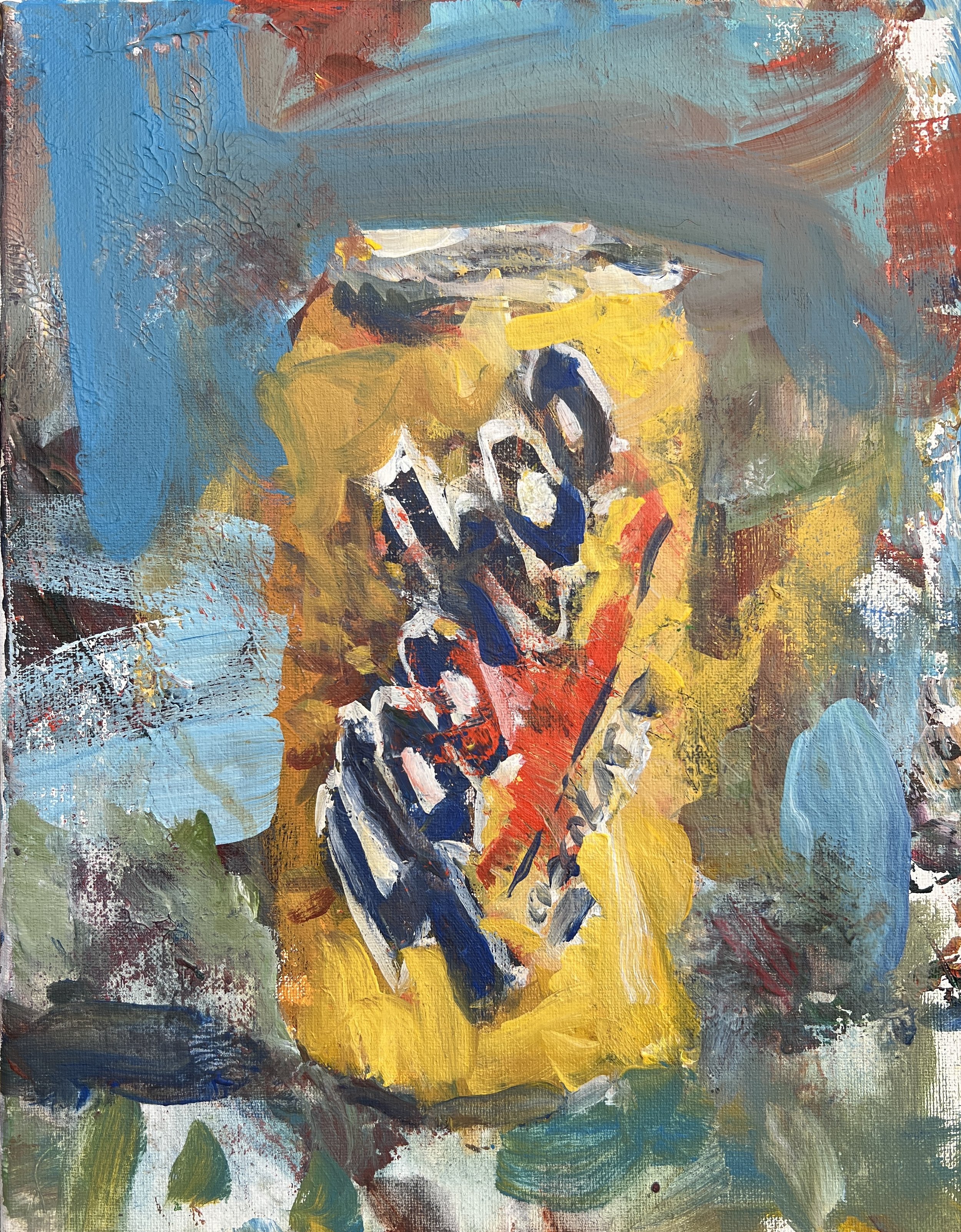 Bold expressive Yoo-hoo chocolate drink original painting on canvas