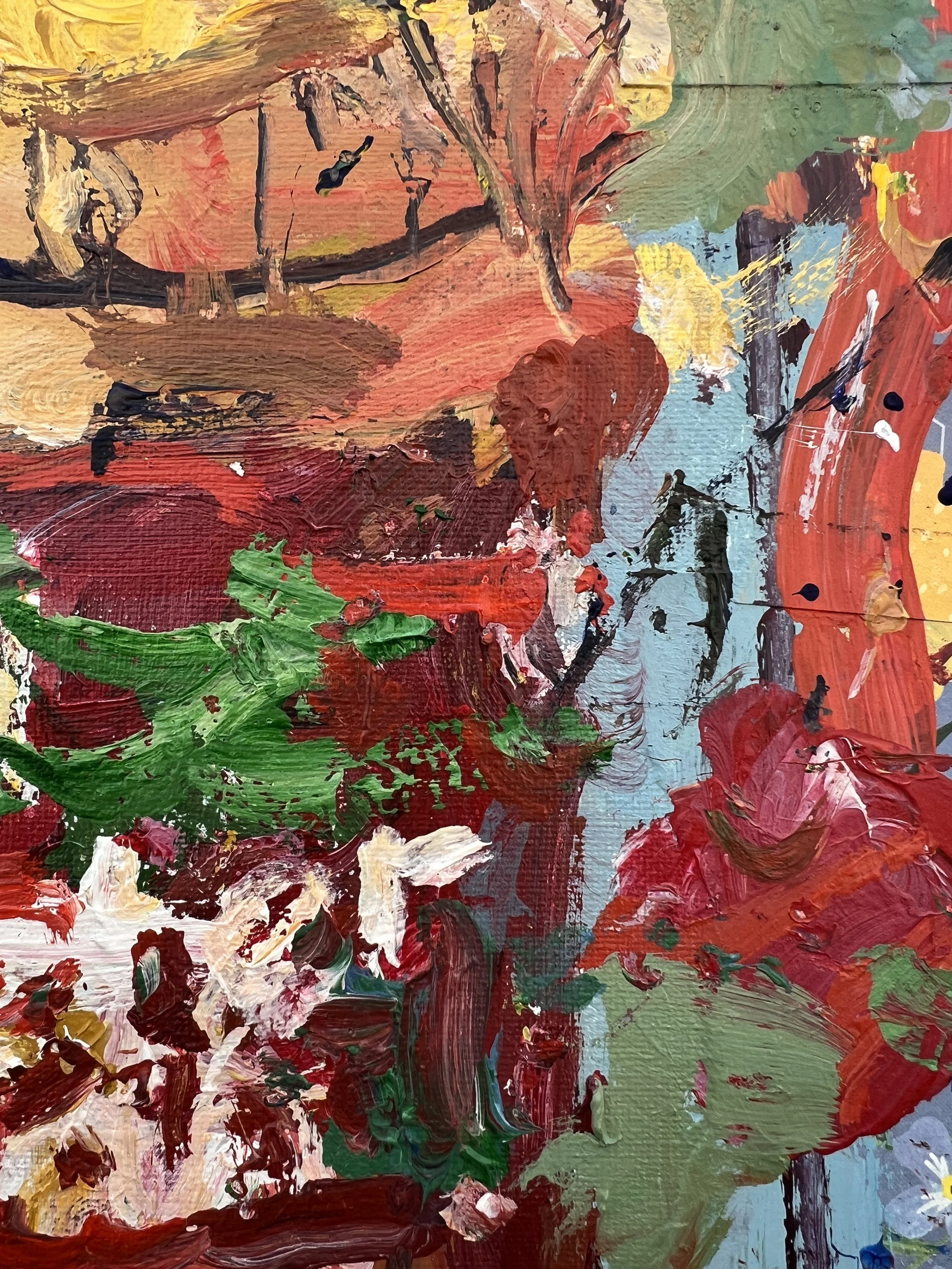 Close-up of original painting of Peter Pan peanut butter jar