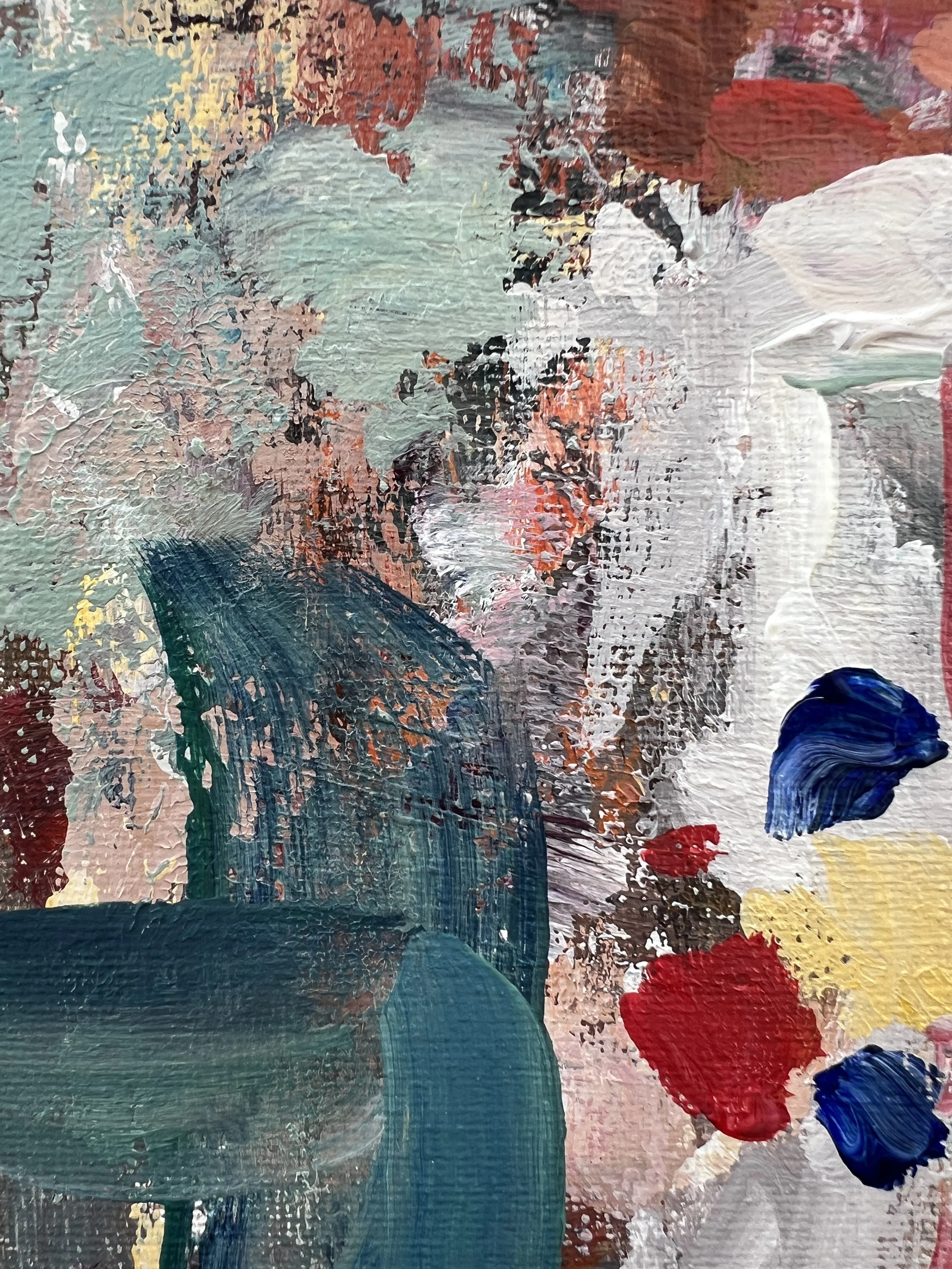 Close-up of Bold expressive painting of Wonder Bread loaf bag