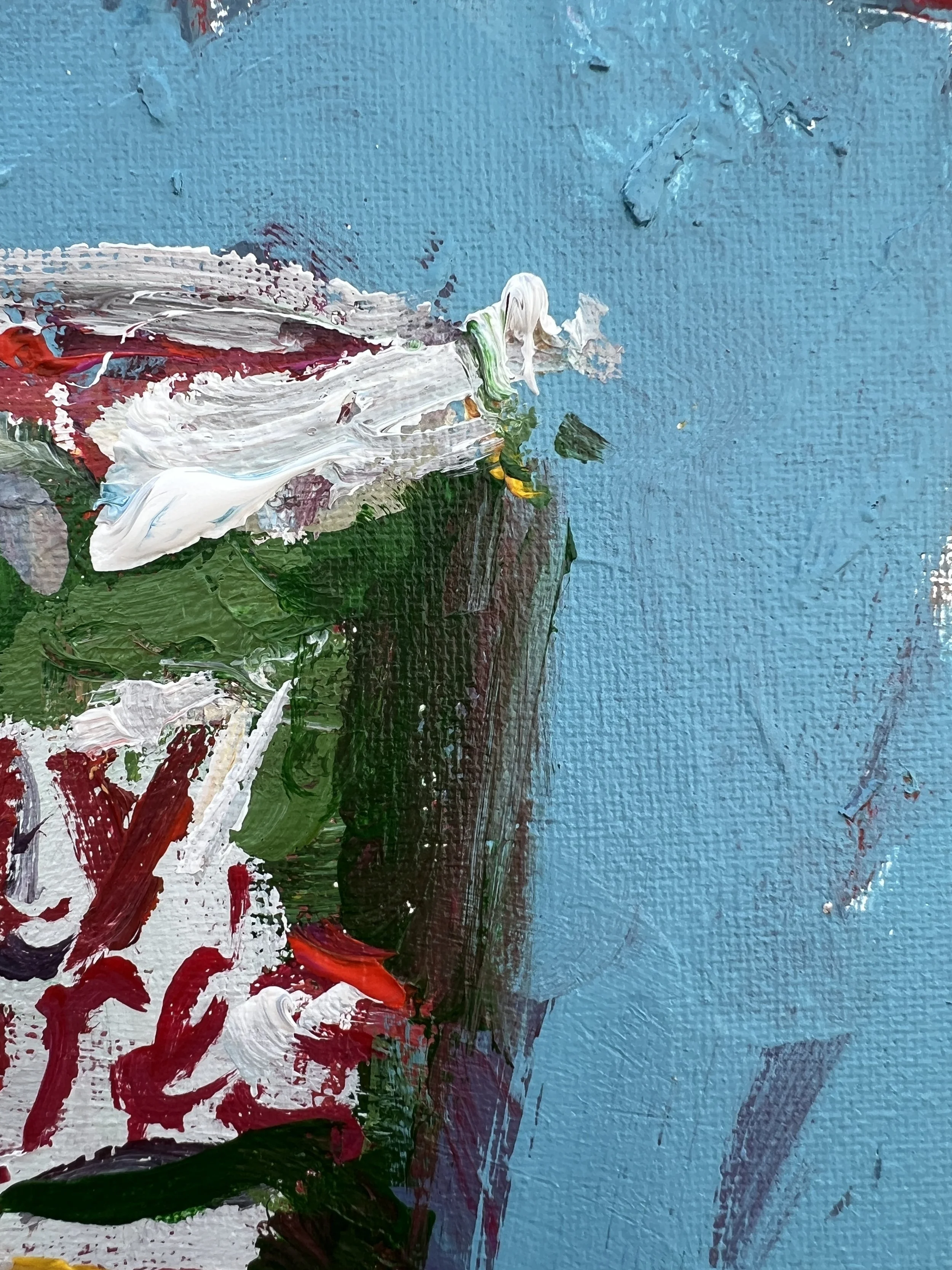 Bold, expressive painting featuring a container of Tony Chachere's Original Creole Seasoning close up 2