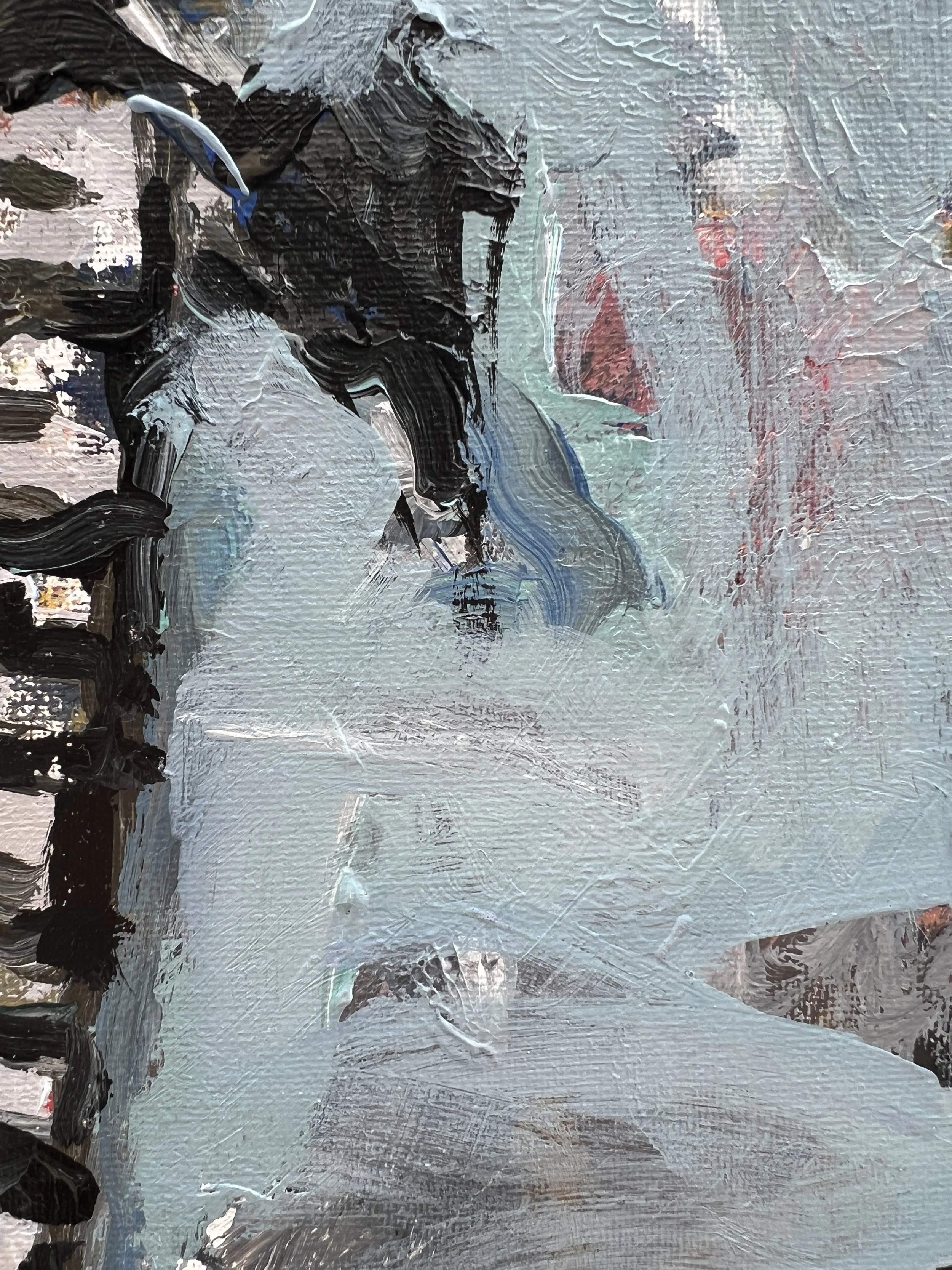 Brushwork detail of Loose expressive original painting of Hershey's chocolate bar