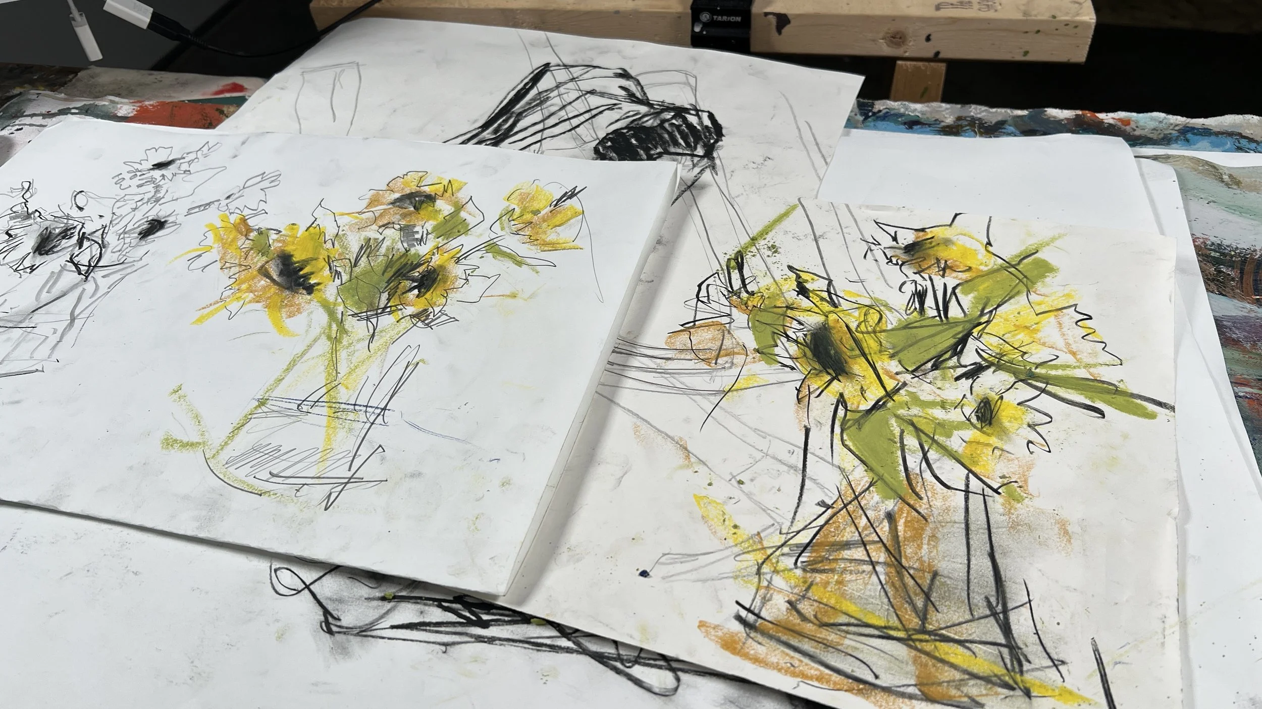 mixed media drawing
