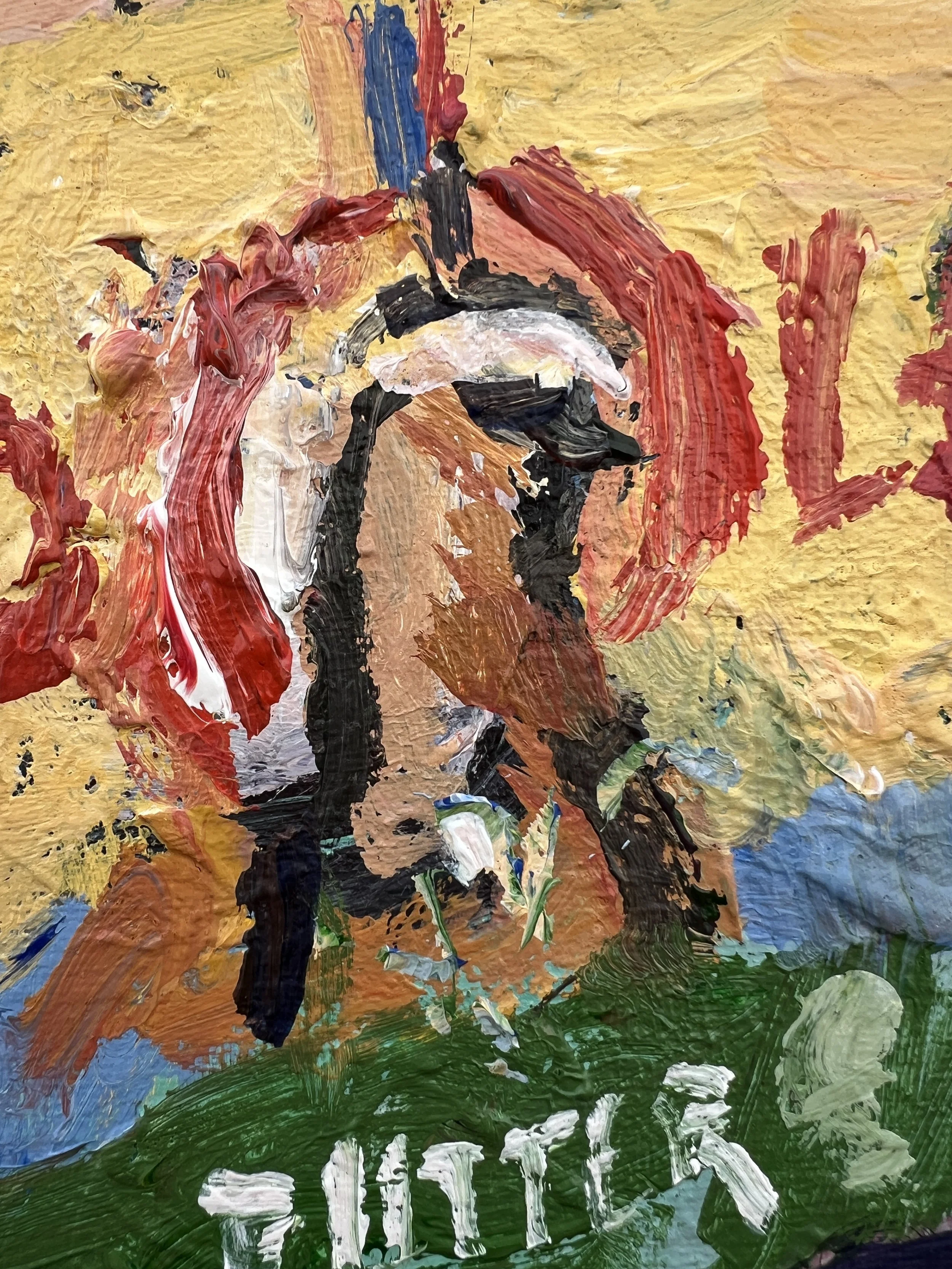 Brushwork detail of Loose expressive painting of Land O'Lakes butter