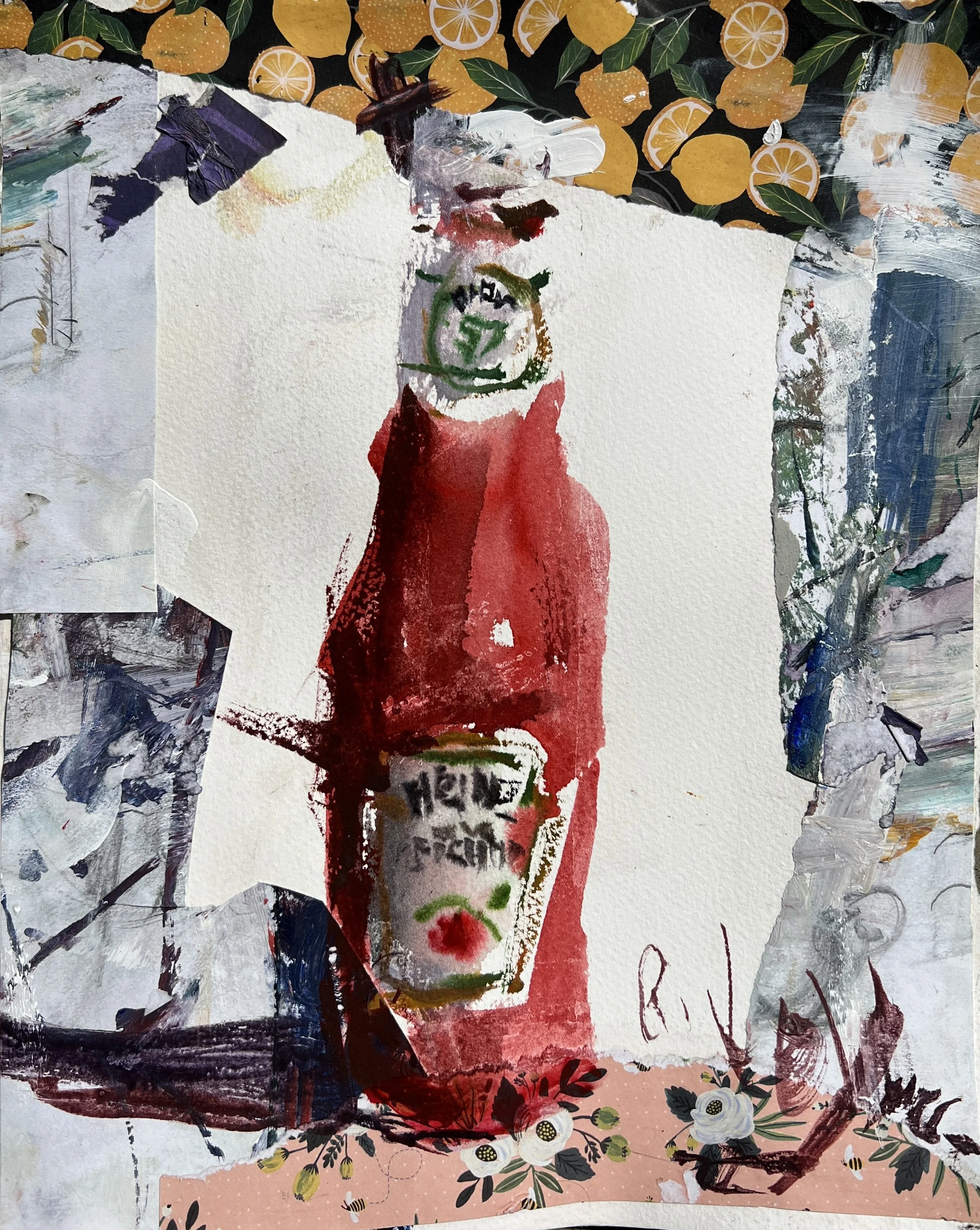 Heinz Ketchup Bottle Mixed Media Kitchen Art Print