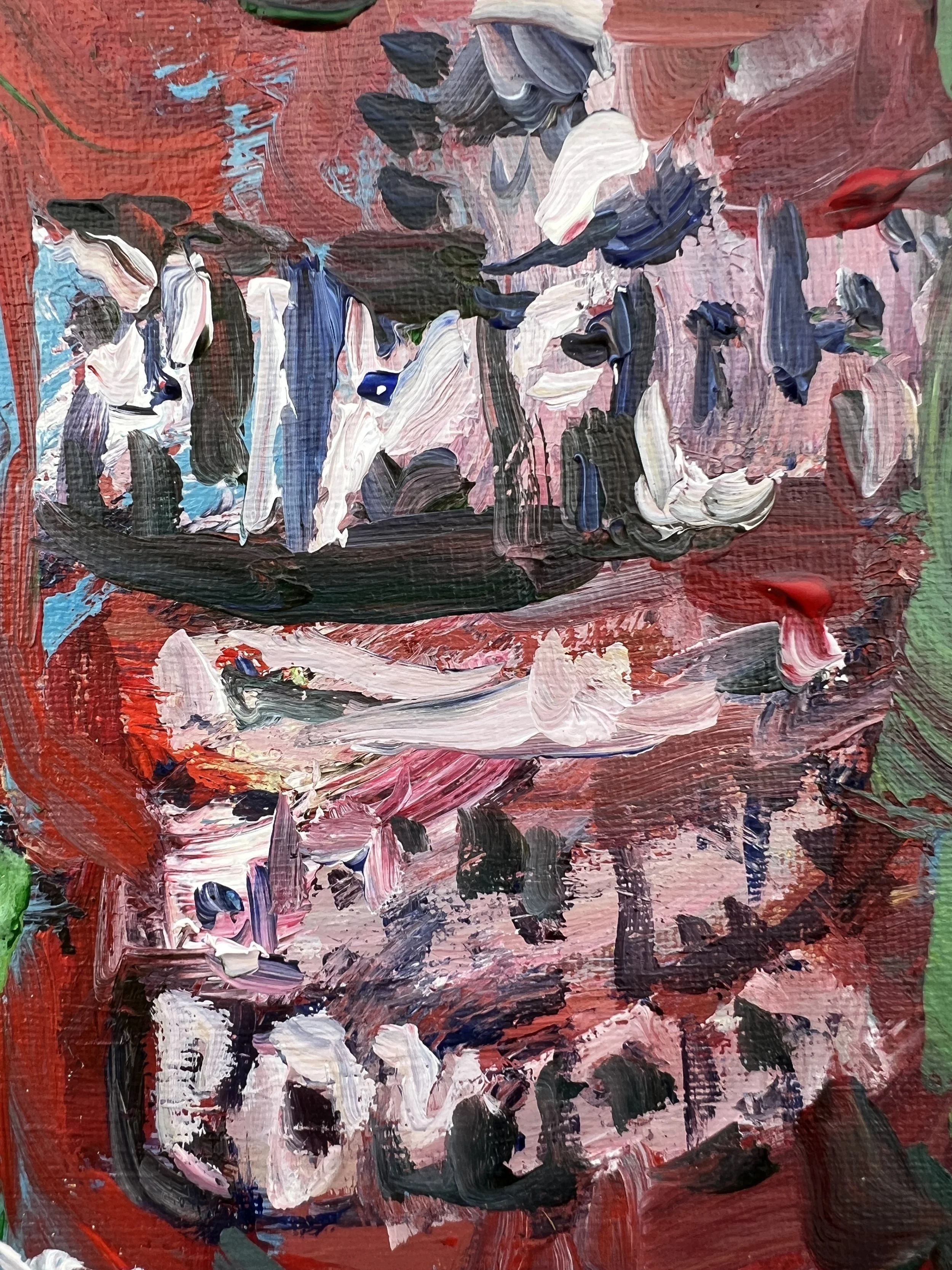 Close-up of Loose expressive acrylic painting of a Rumford baking powder can