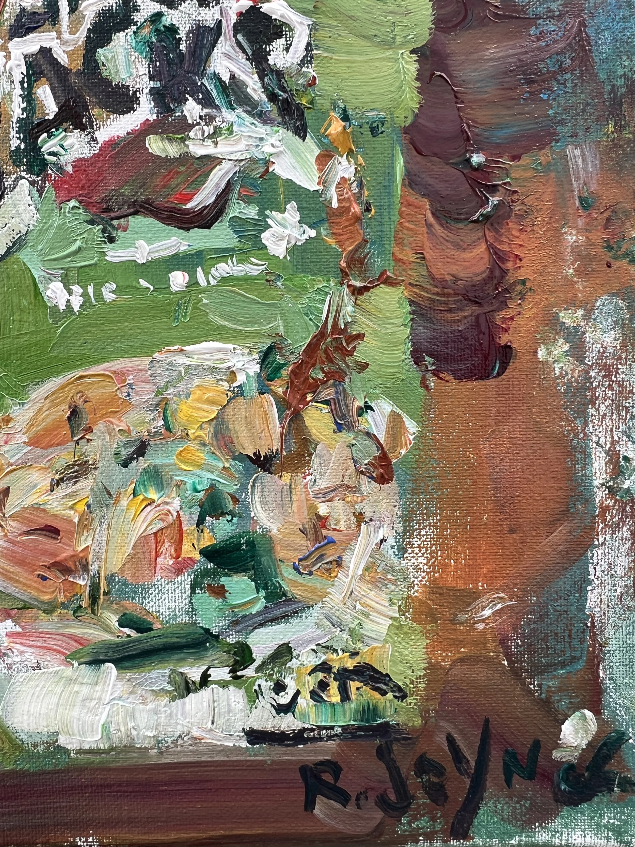 Bold expressive painting of Apple Jacks cereal box close up 5