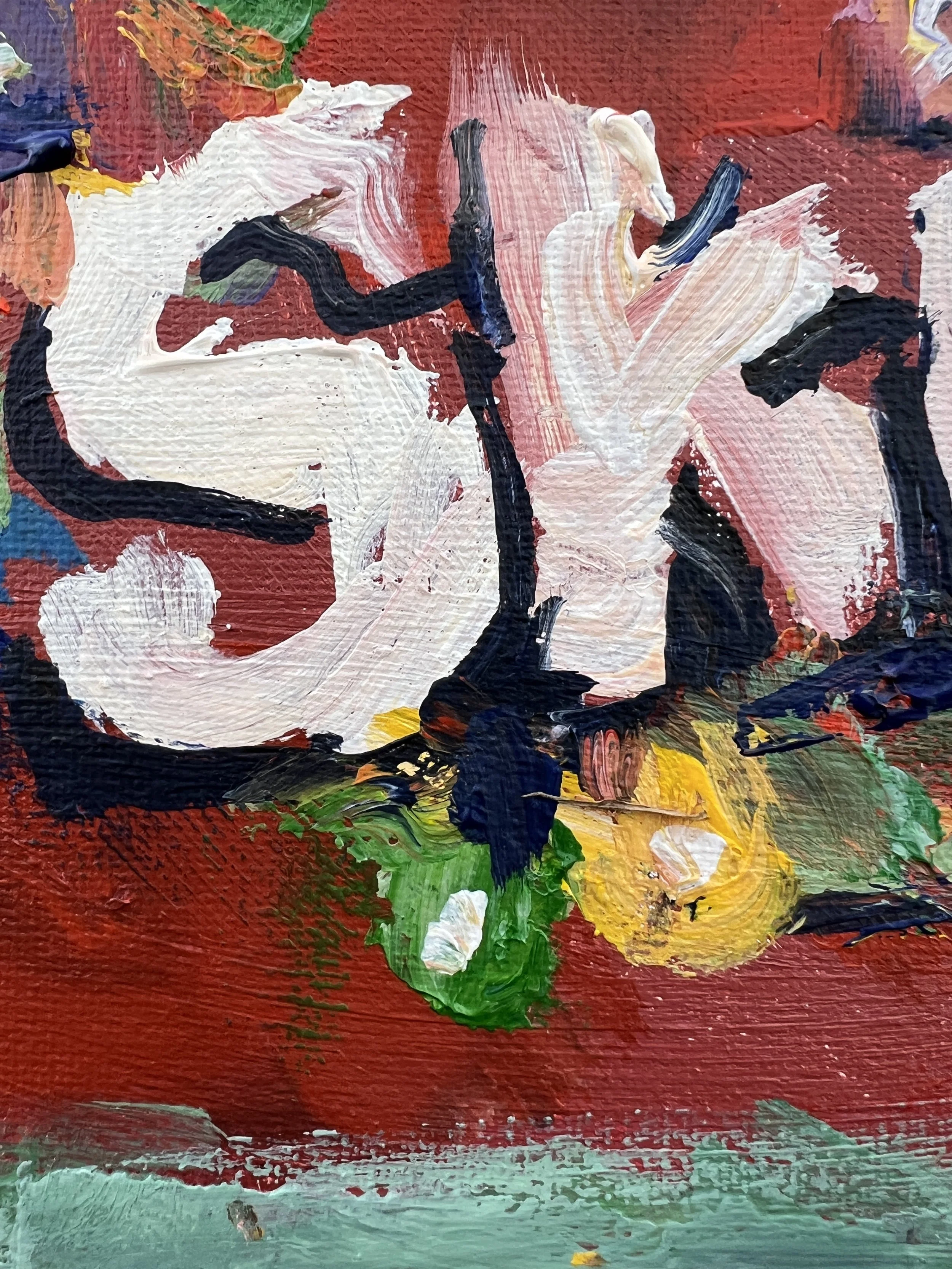 Texture detail of Vibrant painting of Skittles Original candy