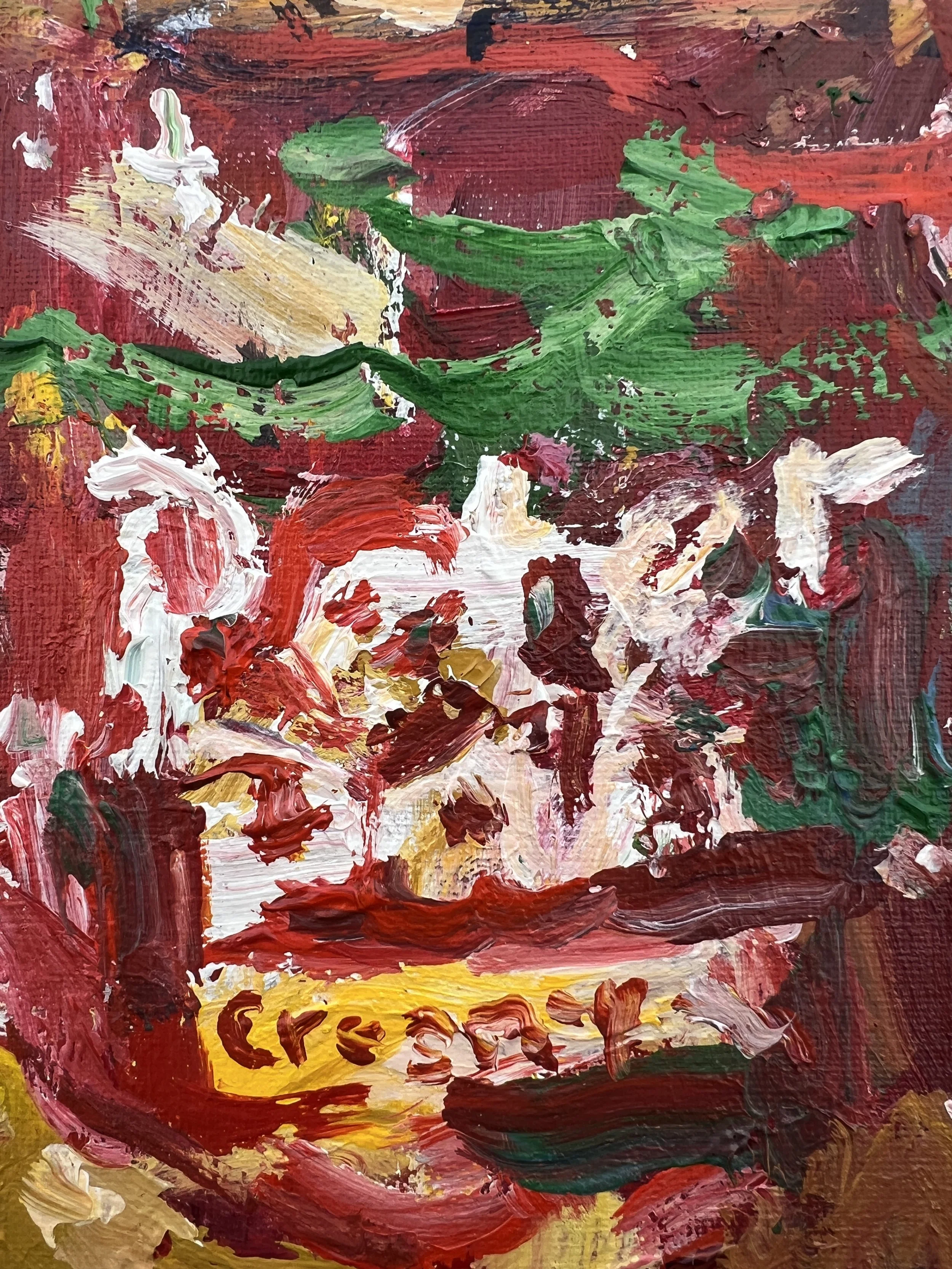 Brushwork detail of original painting of Peter Pan peanut butter jar