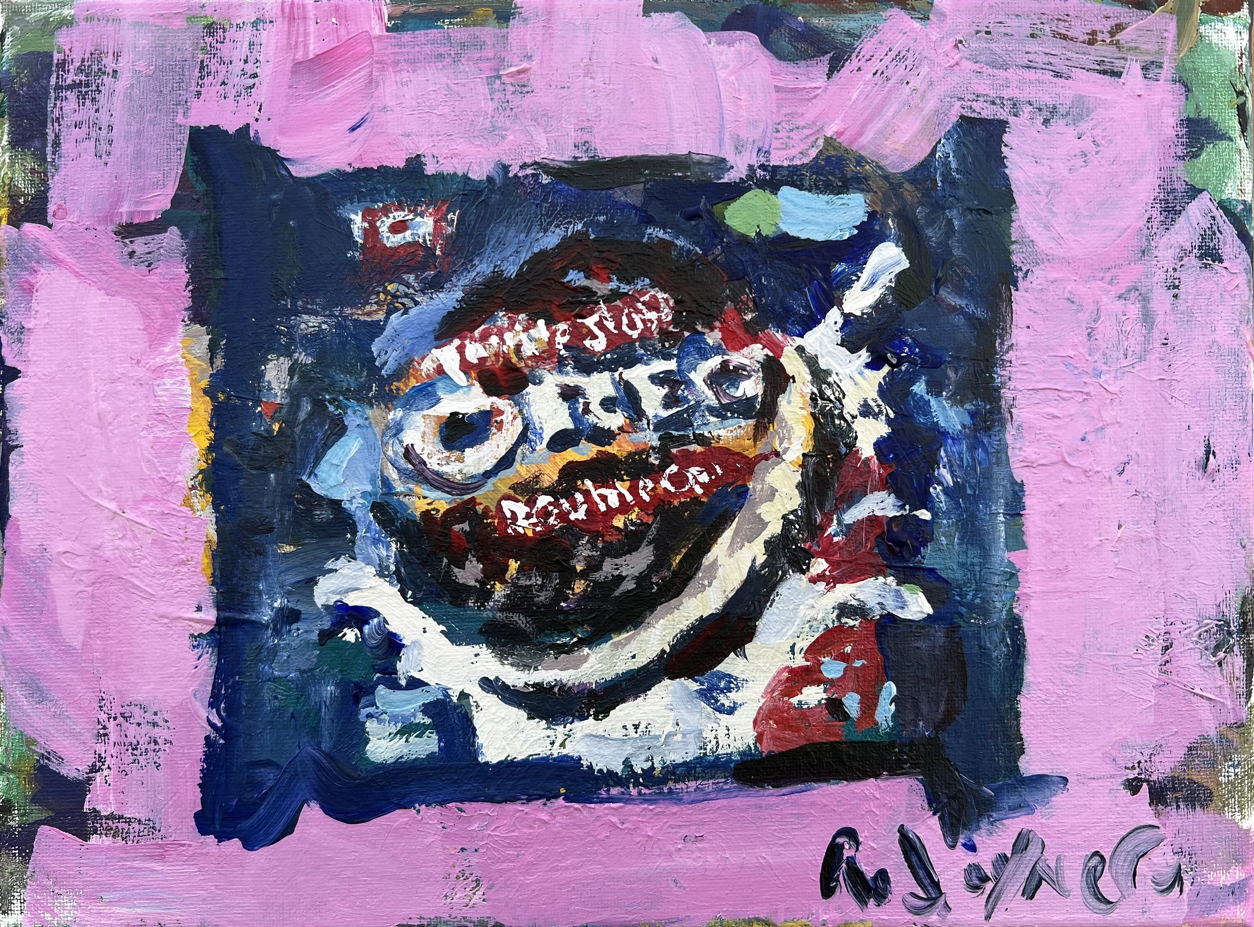 Vibrant, playful still life featuring a bag of Double Stuf Oreos rendered in bold, expressive brushwork.