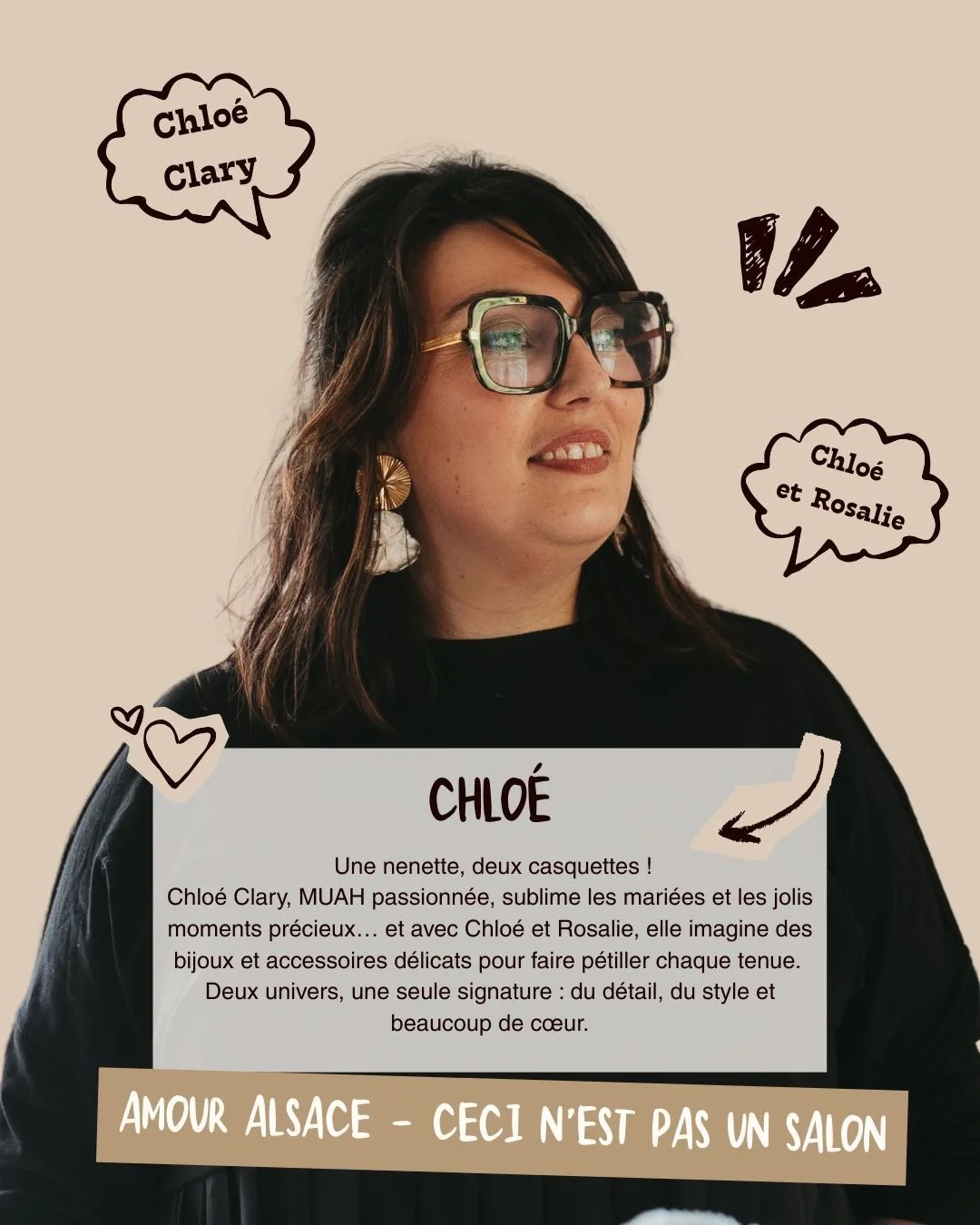 Pr&eacute;sentation prestataires : 

Chlo&eacute; Clary - Chlo&eacute; et Rosalie - Mise en beaut&eacute; &amp; Cr&eacute;atrice de bijoux

Une nenette, deux casquettes !
Chlo&eacute; Clary, MUAH passionn&eacute;e, sublime les mari&eacute;es et les j