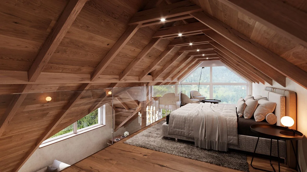 Vizualizace interiéru horského apartmánu